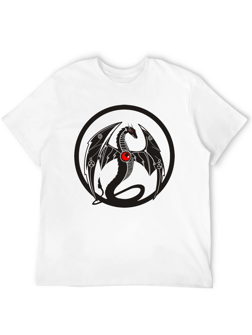 Dragon Graphic Tee - Black Crew Neck T-Shirt