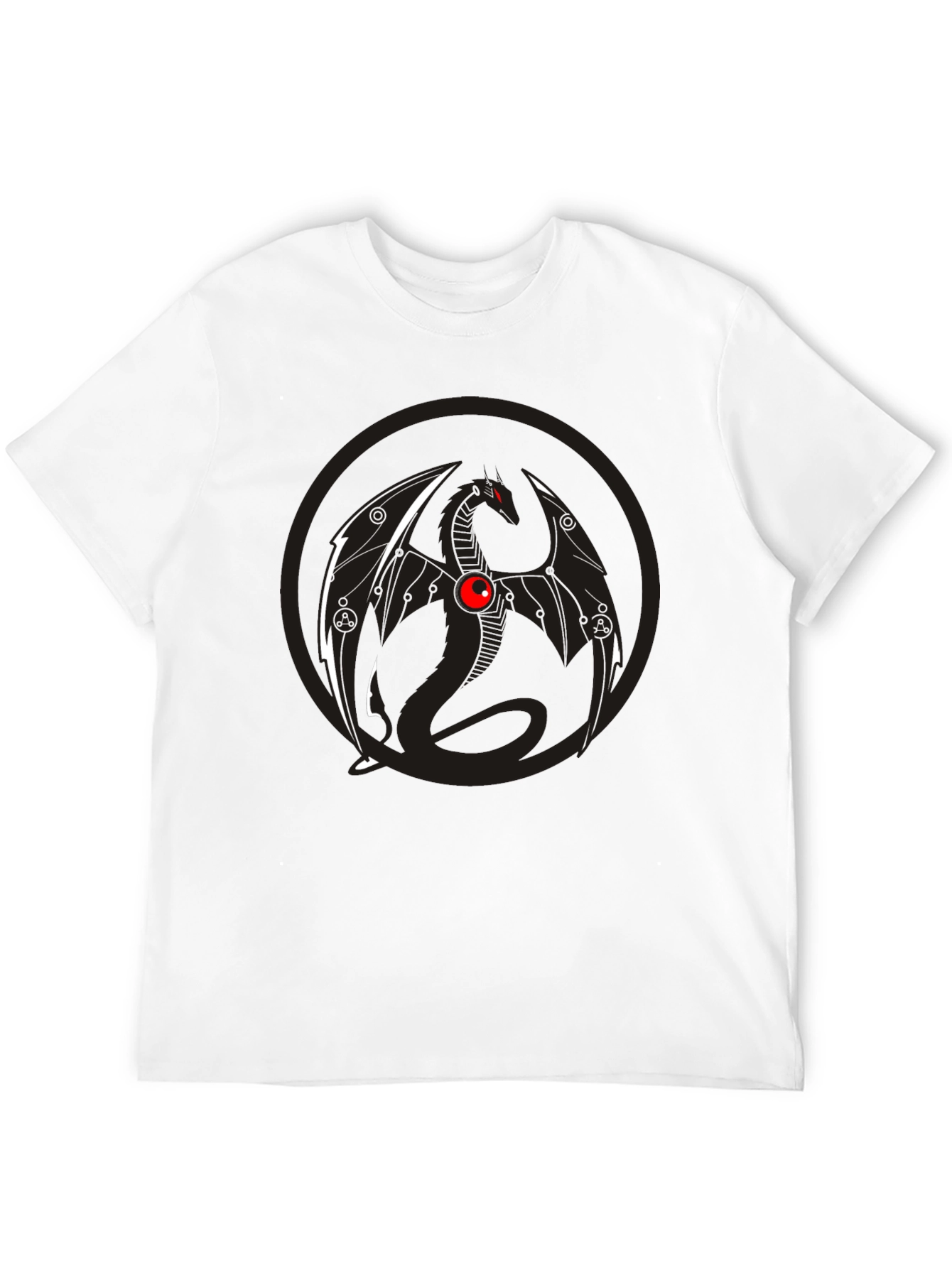 Dragon Graphic Tee - Black Crew Neck T-Shirt