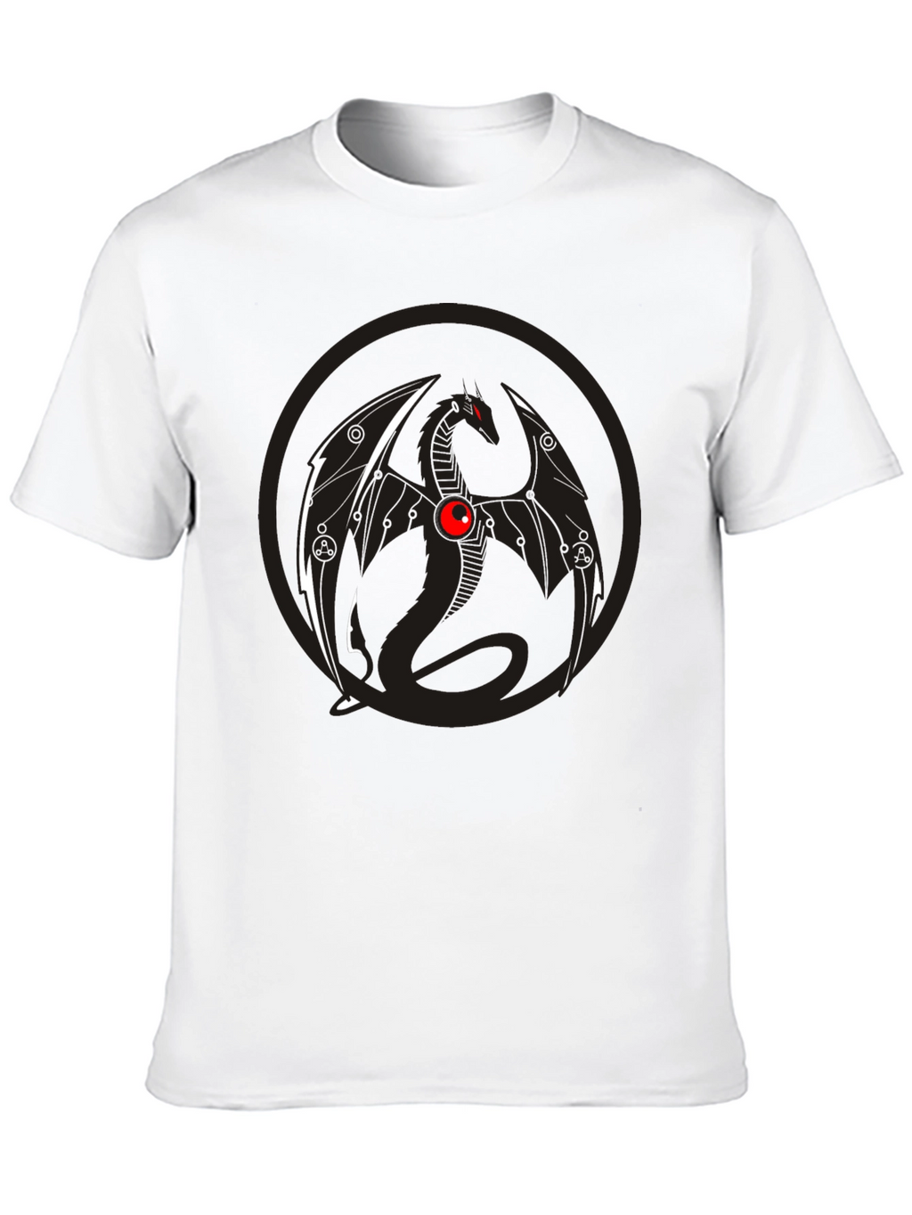 Dragon Graphic Tee - Black Crew Neck T-Shirt