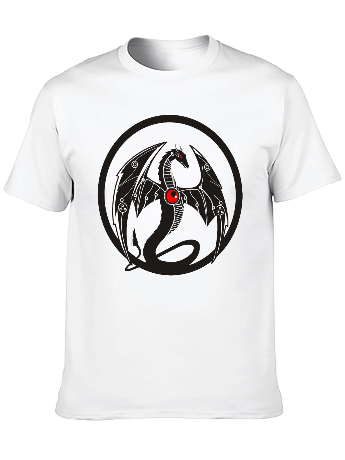 Dragon Graphic Tee - Black Crew Neck T-Shirt