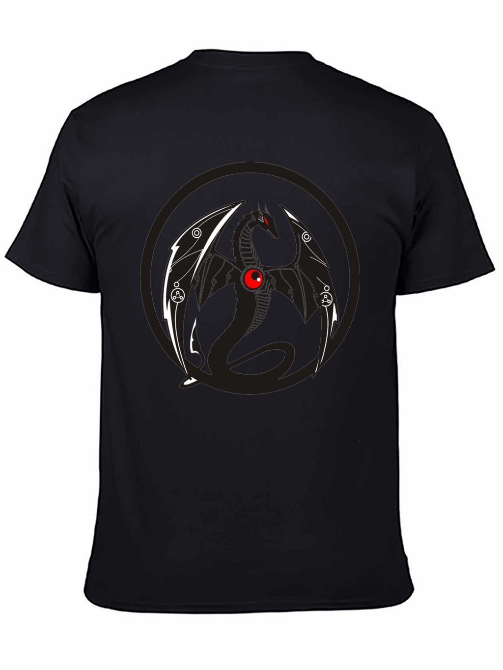 Dragon Graphic Tee - Black Crew Neck T-Shirt