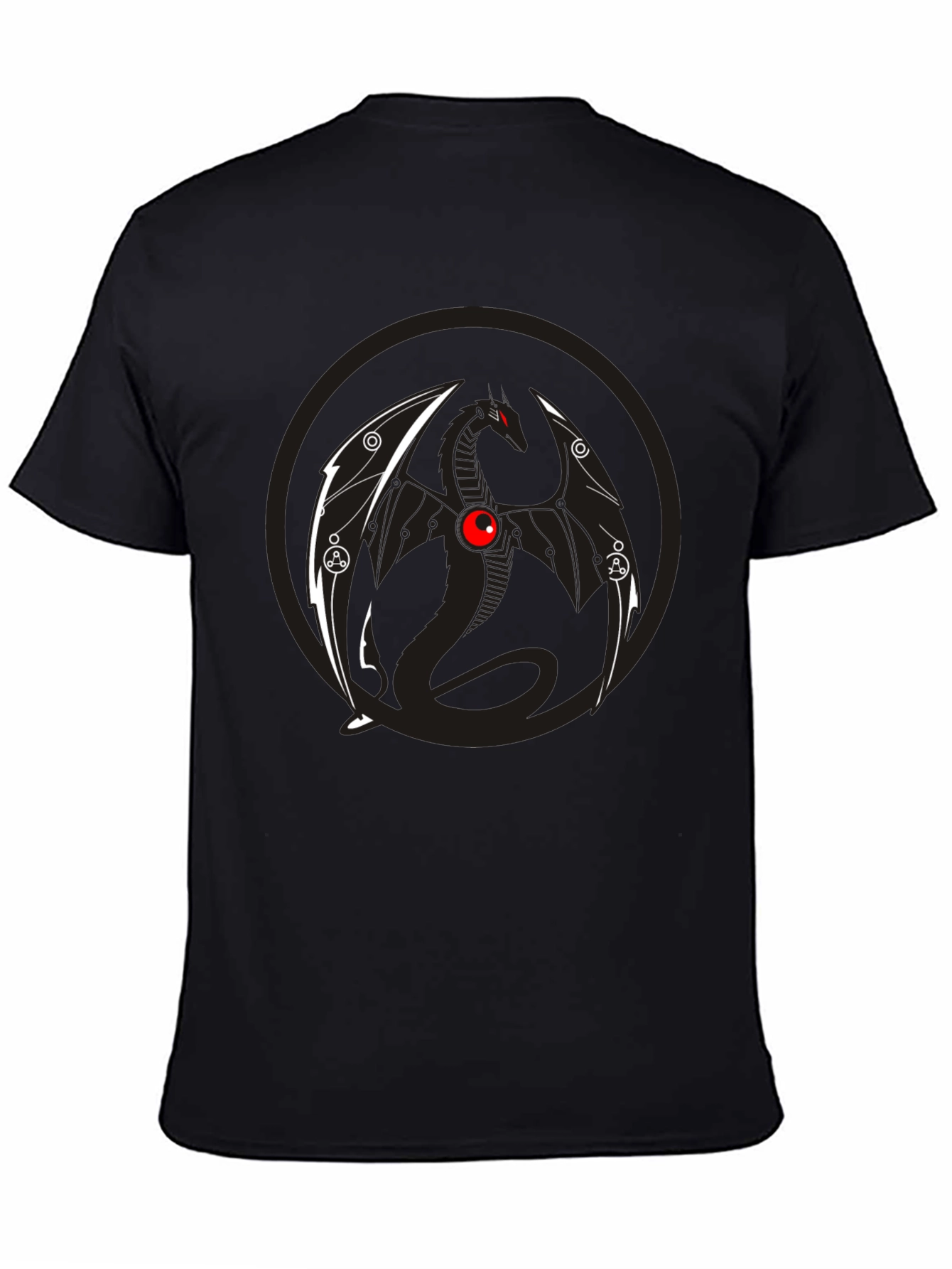 Dragon Graphic Tee - Black Crew Neck T-Shirt