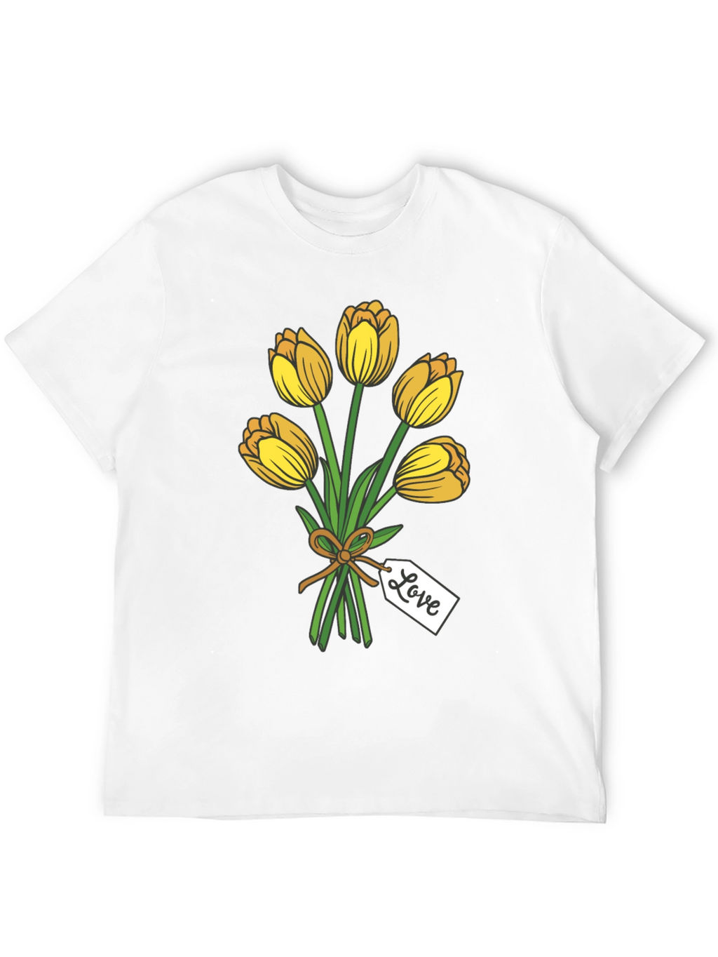 Tulip Bouquet Graphic Tee - Stylish Black T-Shirt
