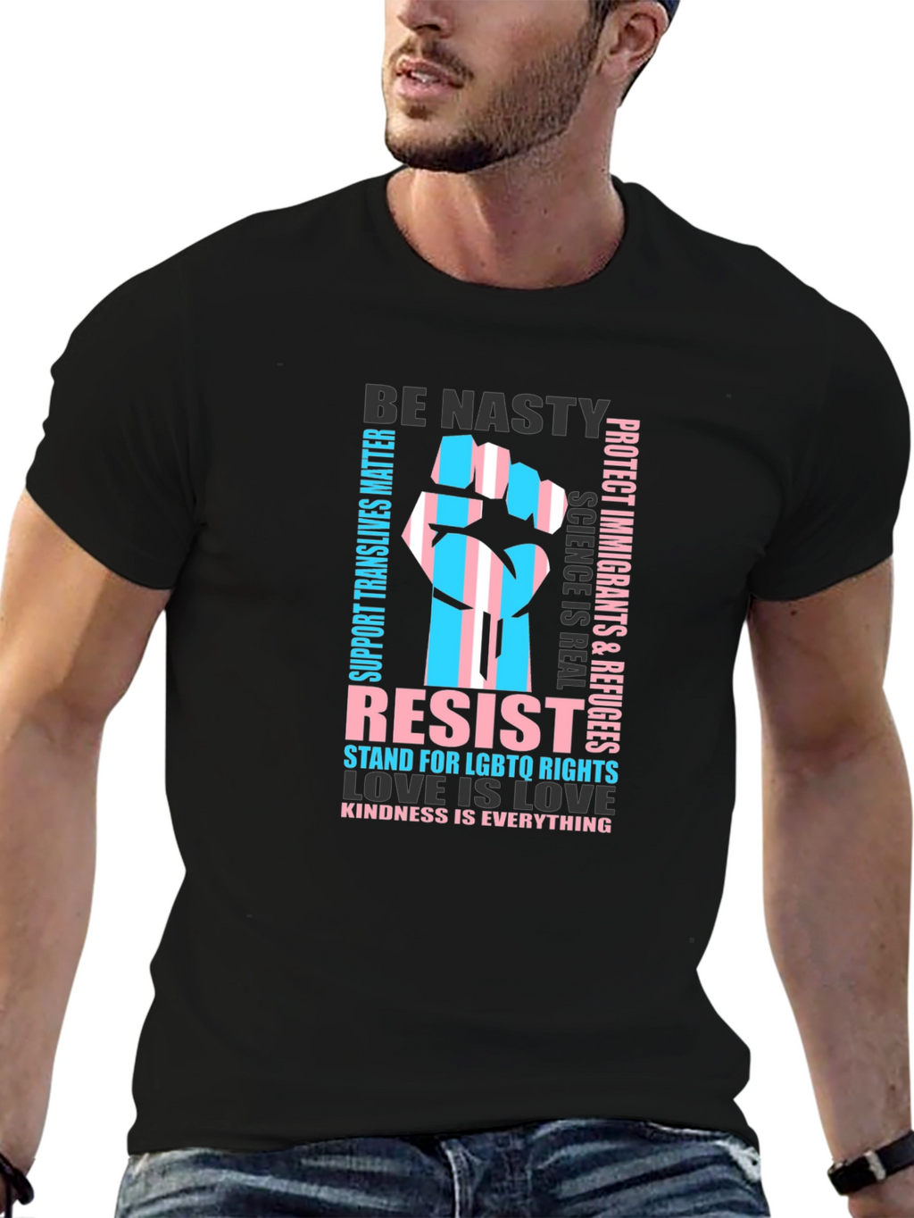 Resist LGBTQ Rights Trans Pride Graphic T-Shirt