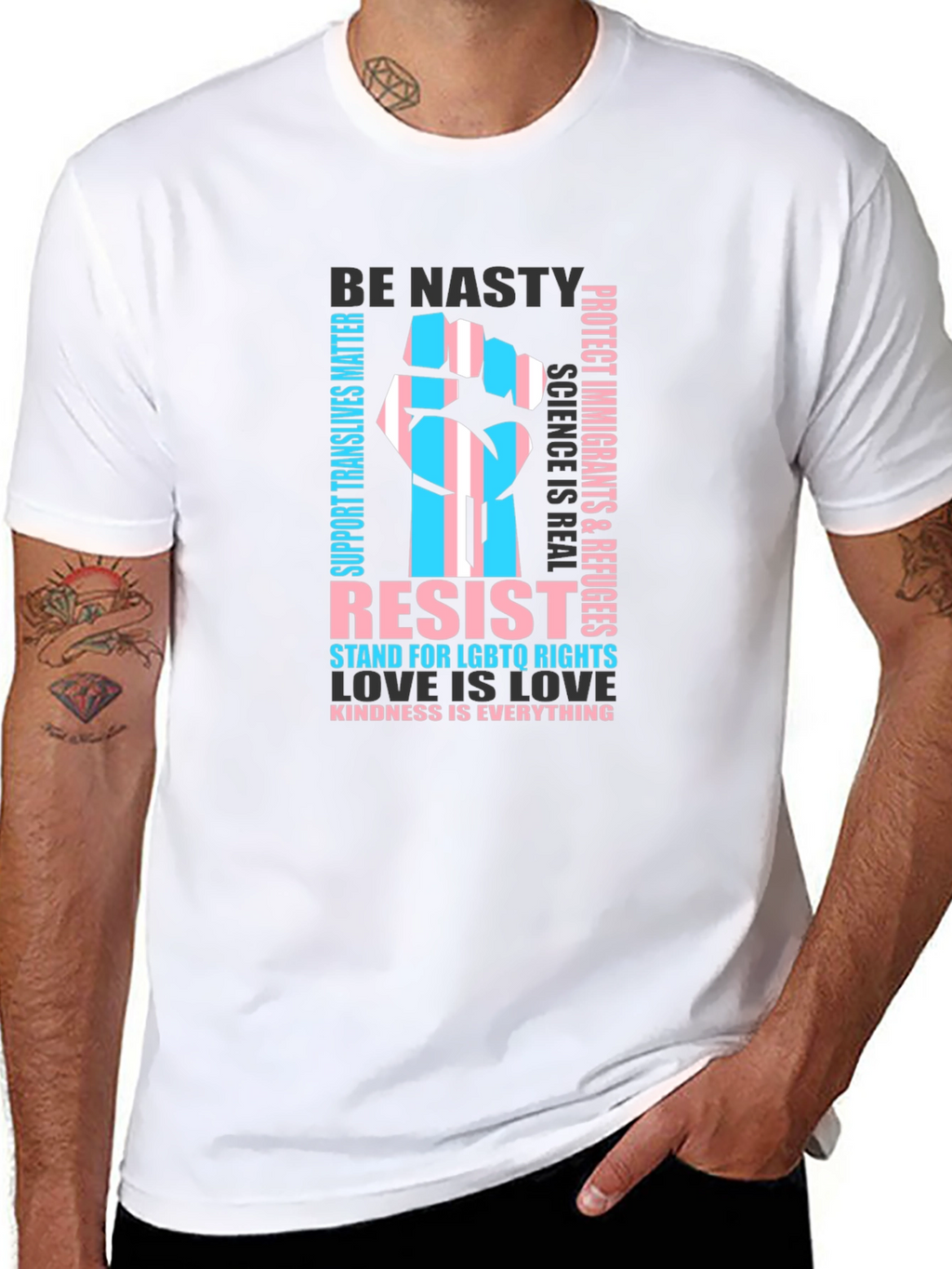 Resist LGBTQ Rights Trans Pride Graphic T-Shirt