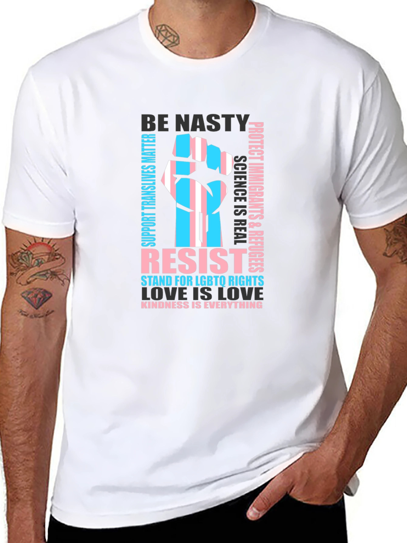 Resist LGBTQ Rights Trans Pride Graphic T-Shirt