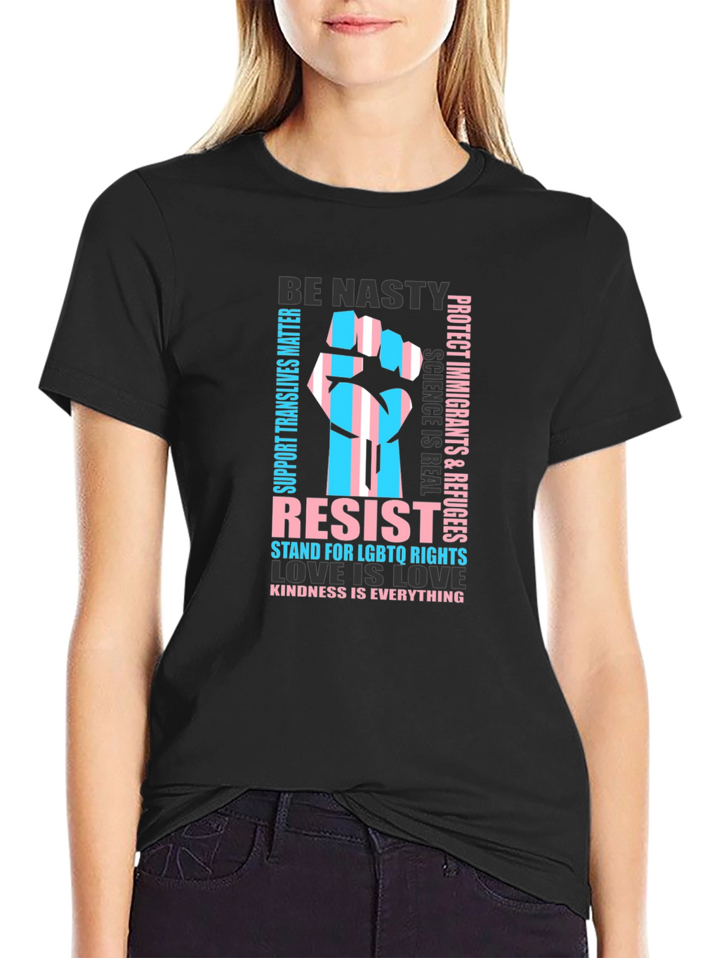 Resist LGBTQ Rights Trans Pride Graphic T-Shirt
