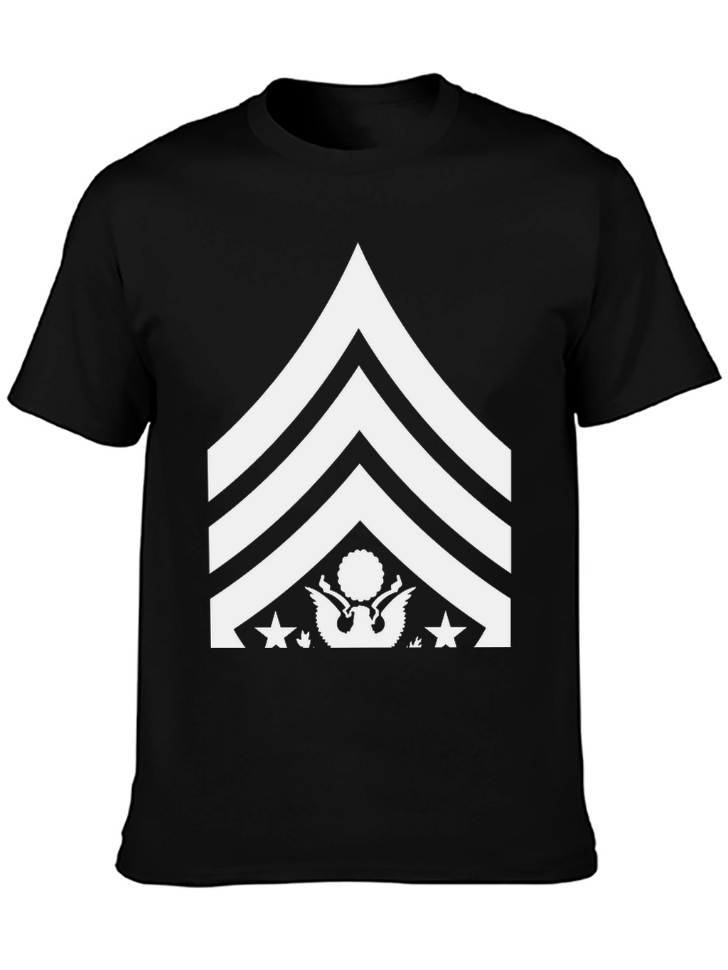 Military Rank Graphic Tee - Black