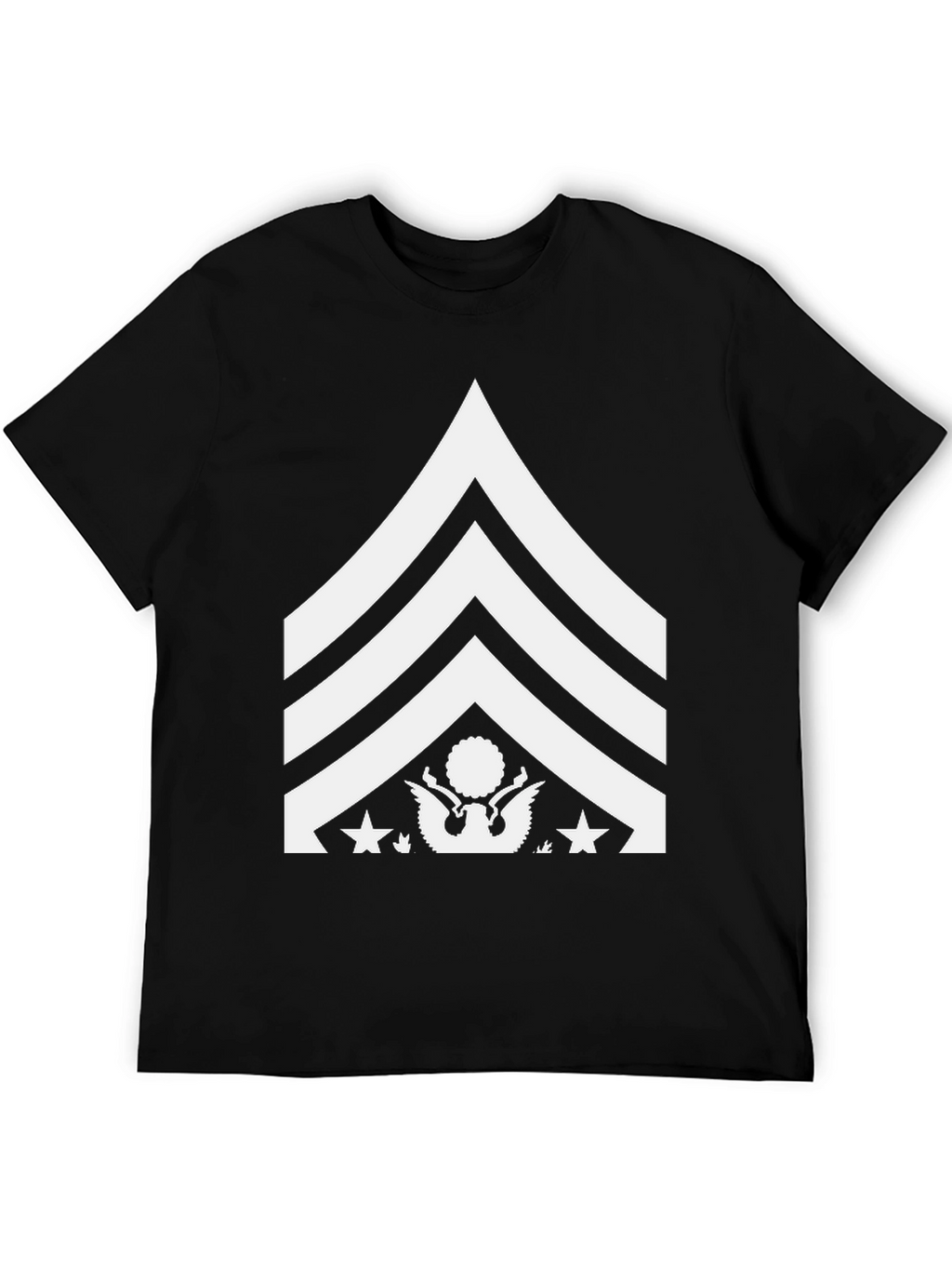 Military Rank Graphic Tee - Black