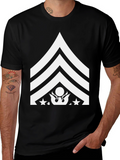 Military Rank Graphic Tee - Black