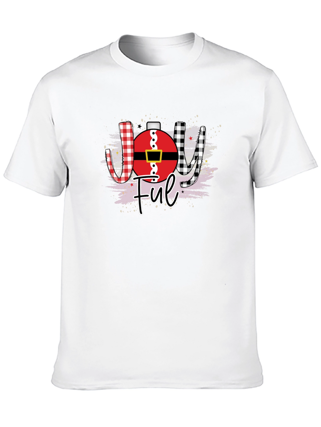 Joyful Christmas Graphic Tee - Santa Ornament