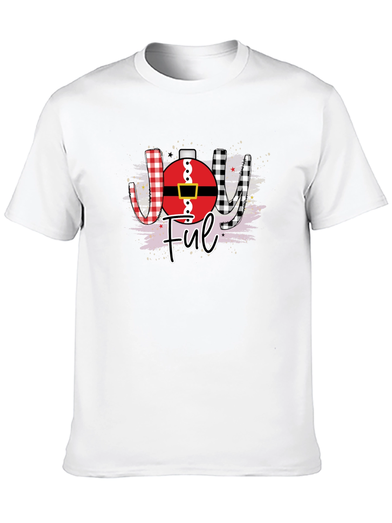 Joyful Christmas Graphic Tee - Santa Ornament