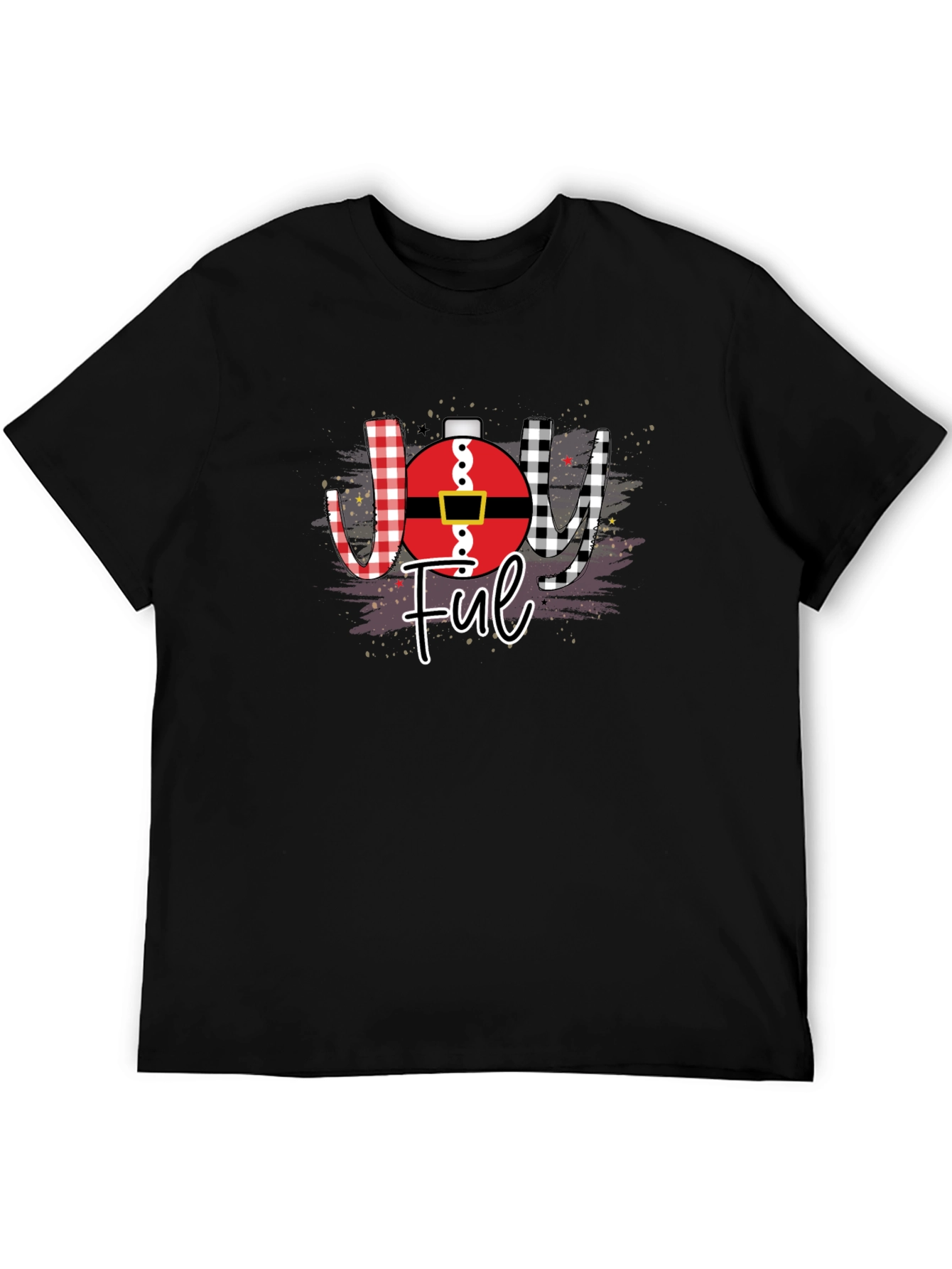 Joyful Christmas Graphic Tee - Santa Ornament