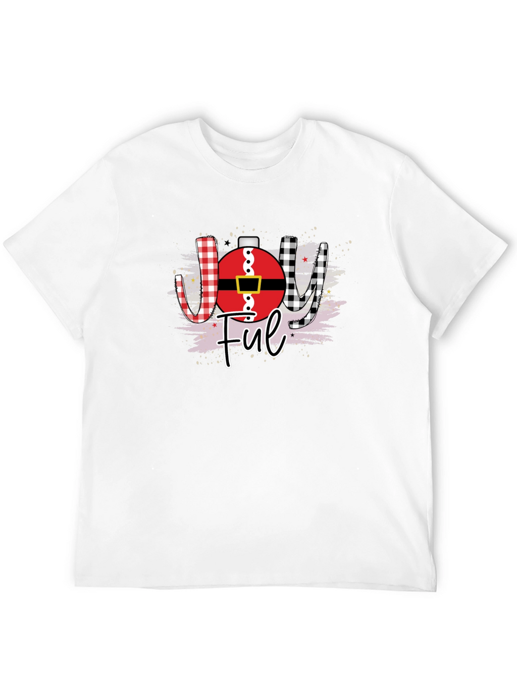 Joyful Christmas Graphic Tee - Santa Ornament