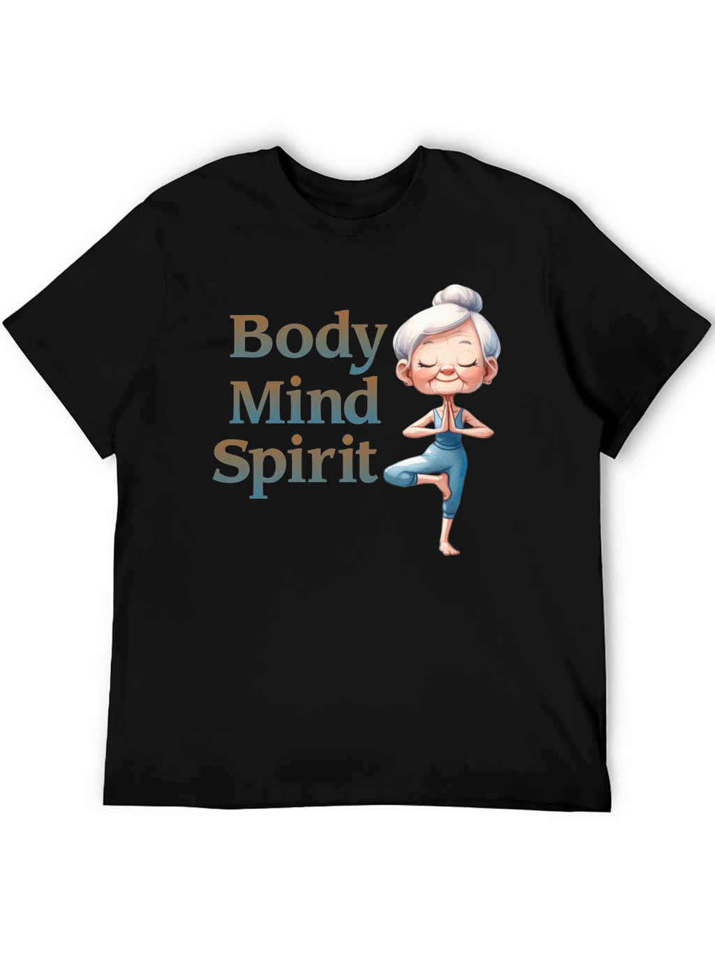 Body Mind Spirit Yoga T-Shirt - Zen Granny Tee