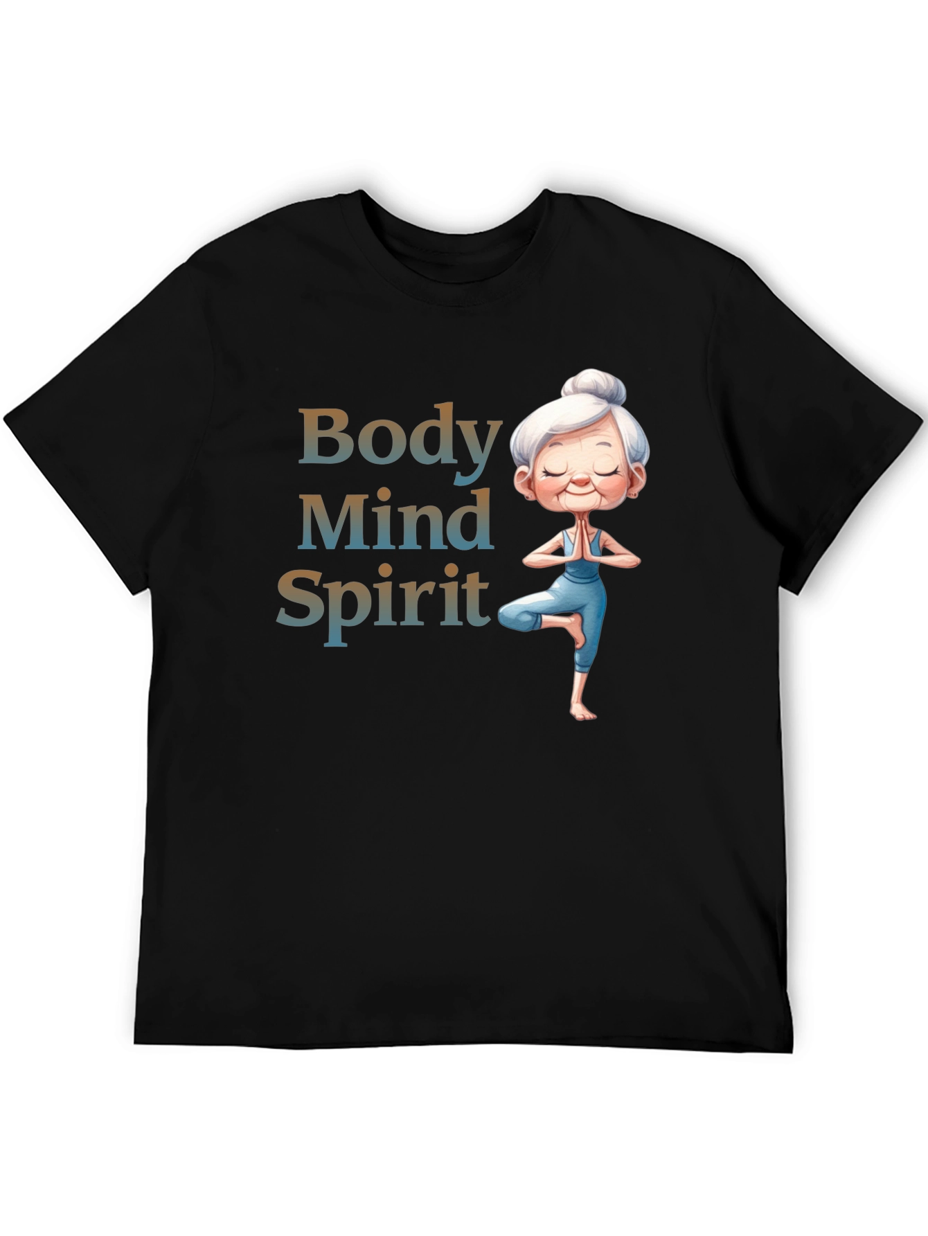 Body Mind Spirit Yoga T-Shirt - Zen Granny Tee