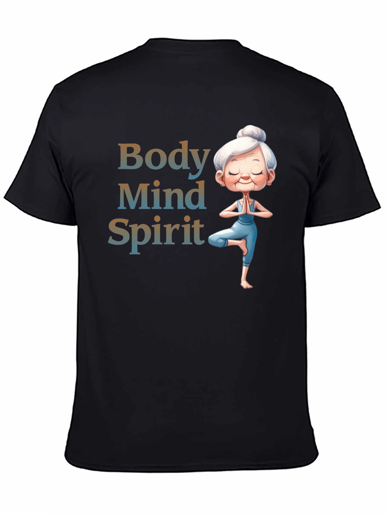 Body Mind Spirit Yoga T-Shirt - Zen Granny Tee
