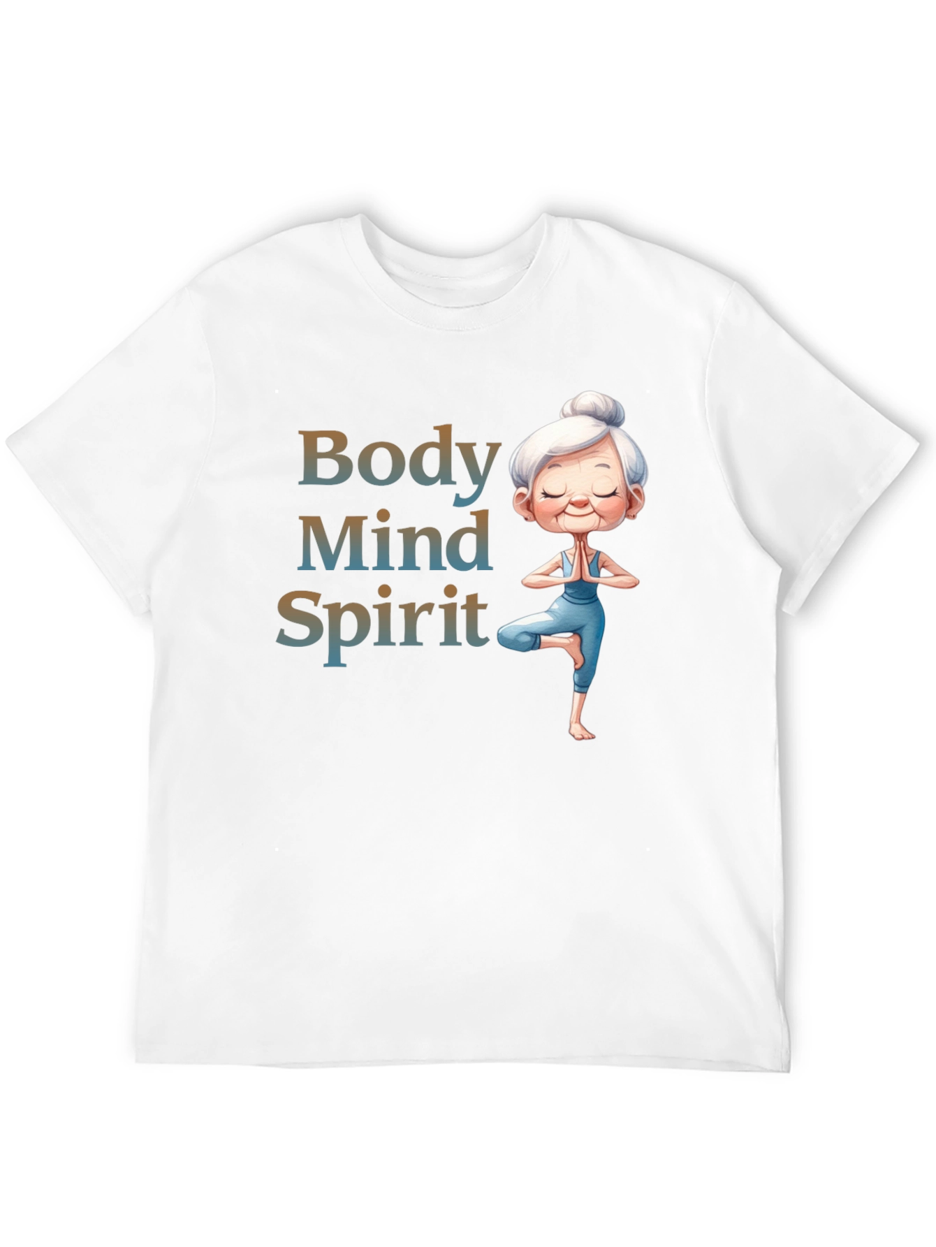 Body Mind Spirit Yoga T-Shirt - Zen Granny Tee