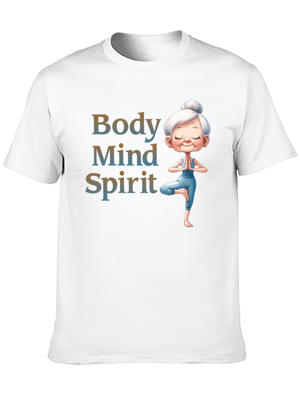 Body Mind Spirit Yoga T-Shirt - Zen Granny Tee