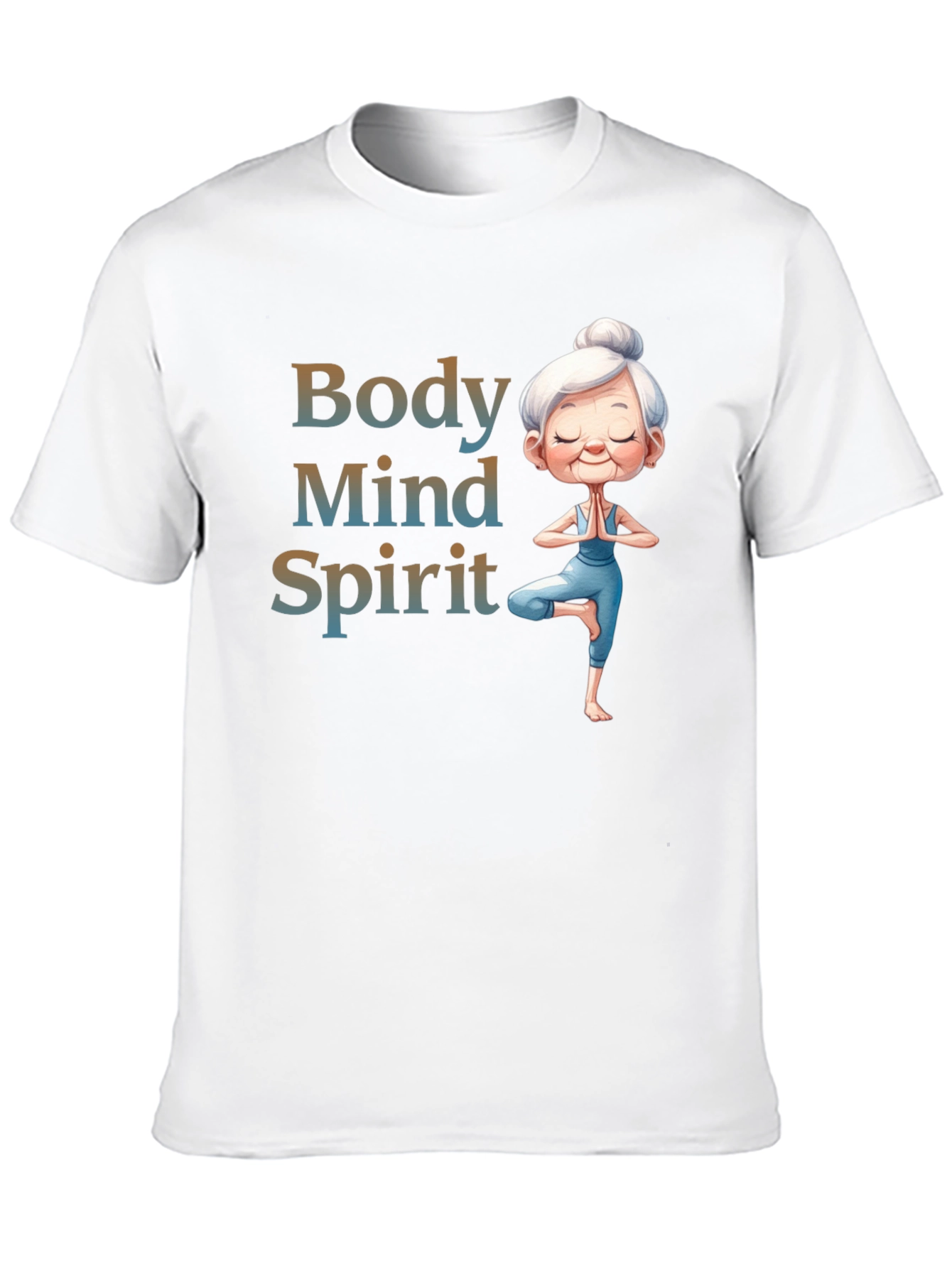 Body Mind Spirit Yoga T-Shirt - Zen Granny Tee