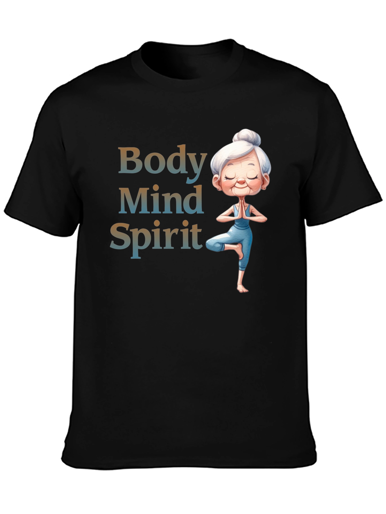 Body Mind Spirit Yoga T-Shirt - Zen Granny Tee
