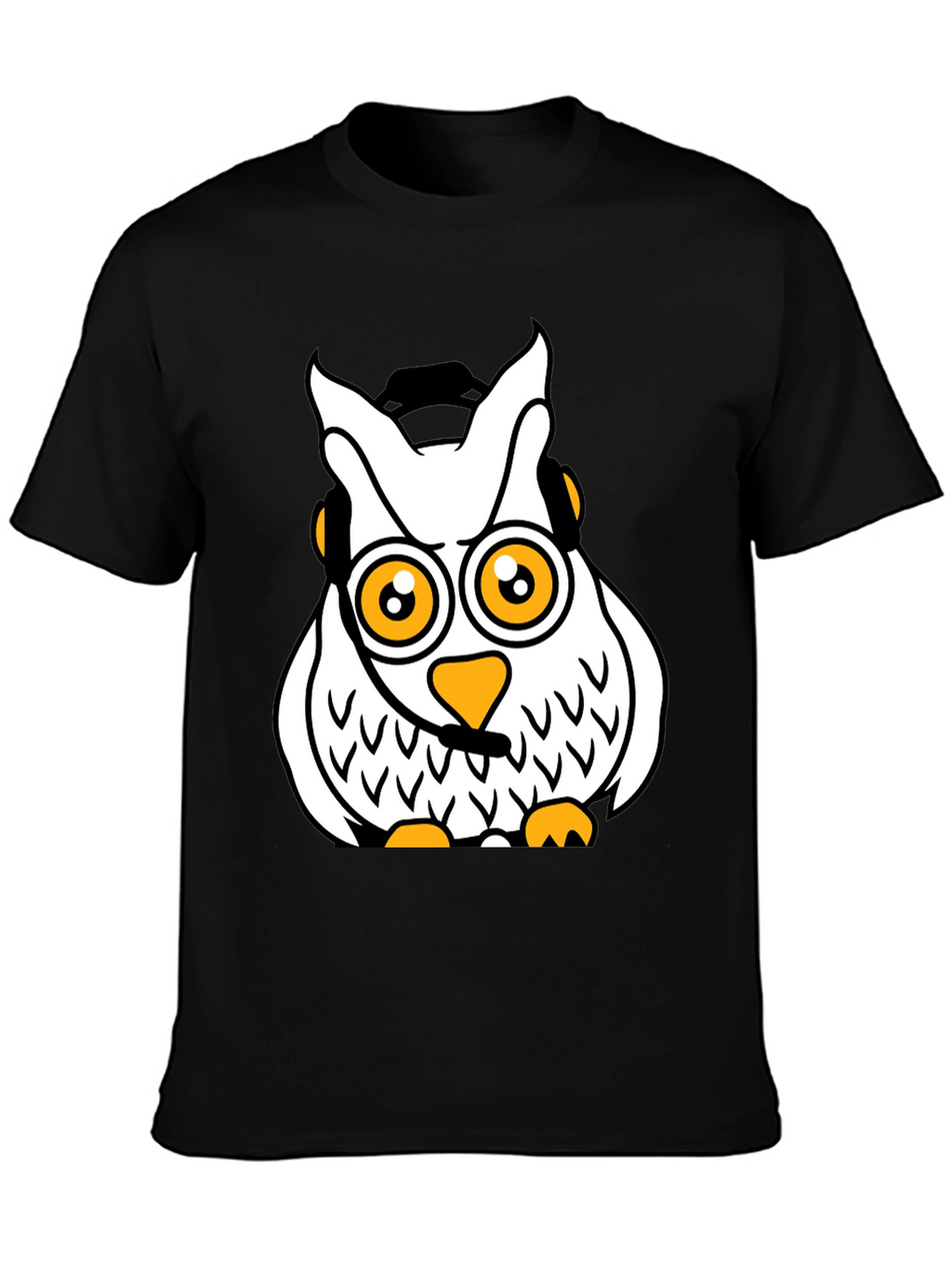 Cool Owl Graphic T-Shirt - Black