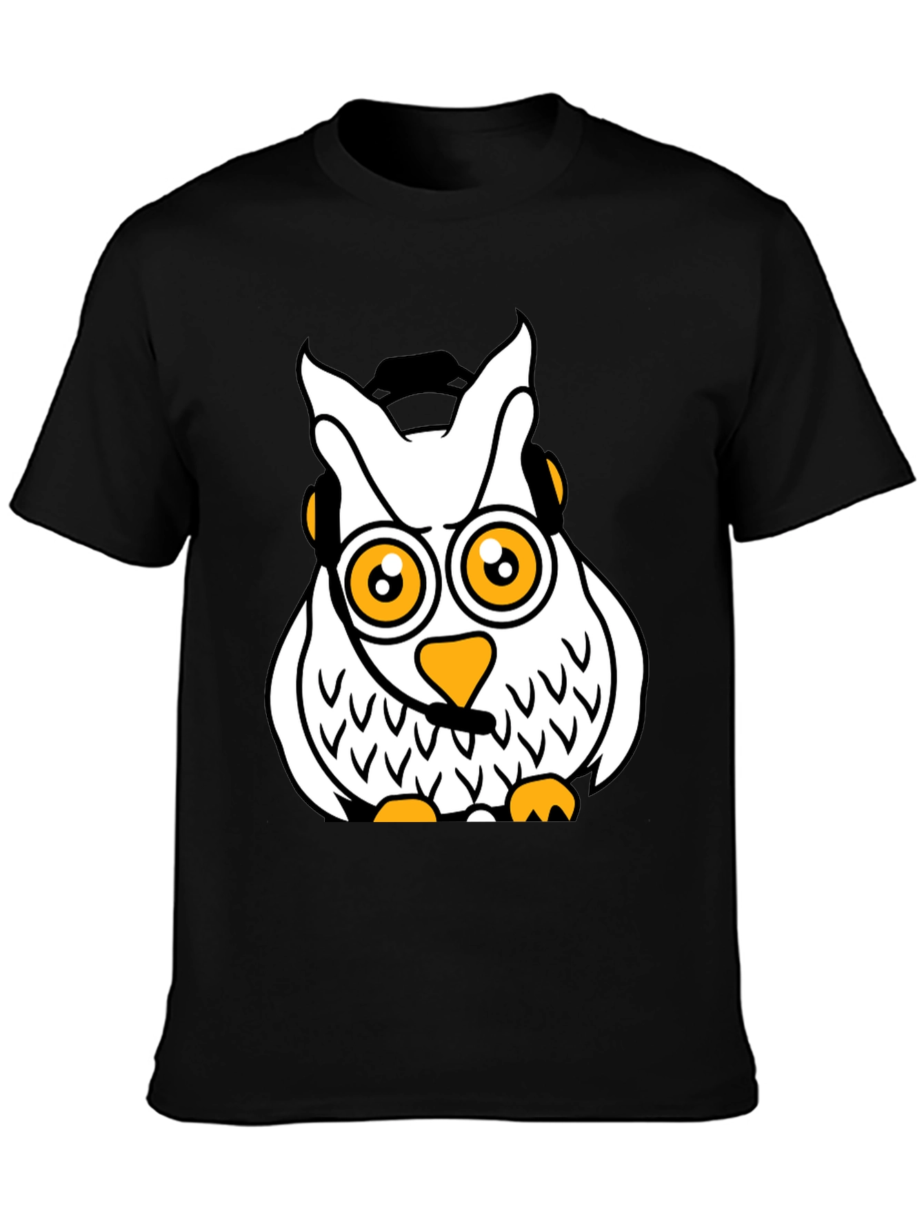Cool Owl Graphic T-Shirt - Black