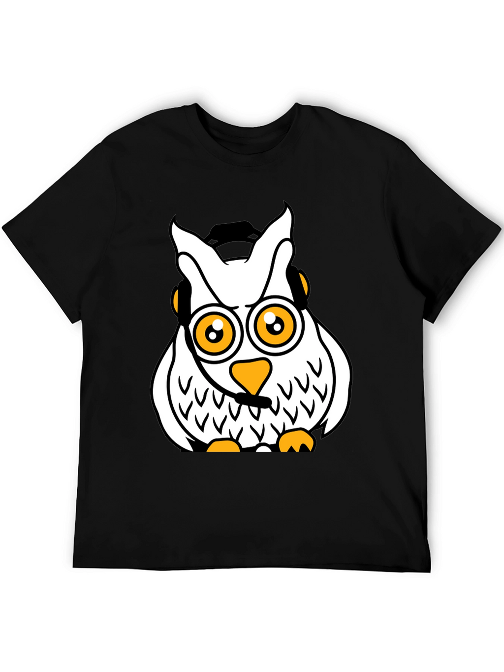 Cool Owl Graphic T-Shirt - Black
