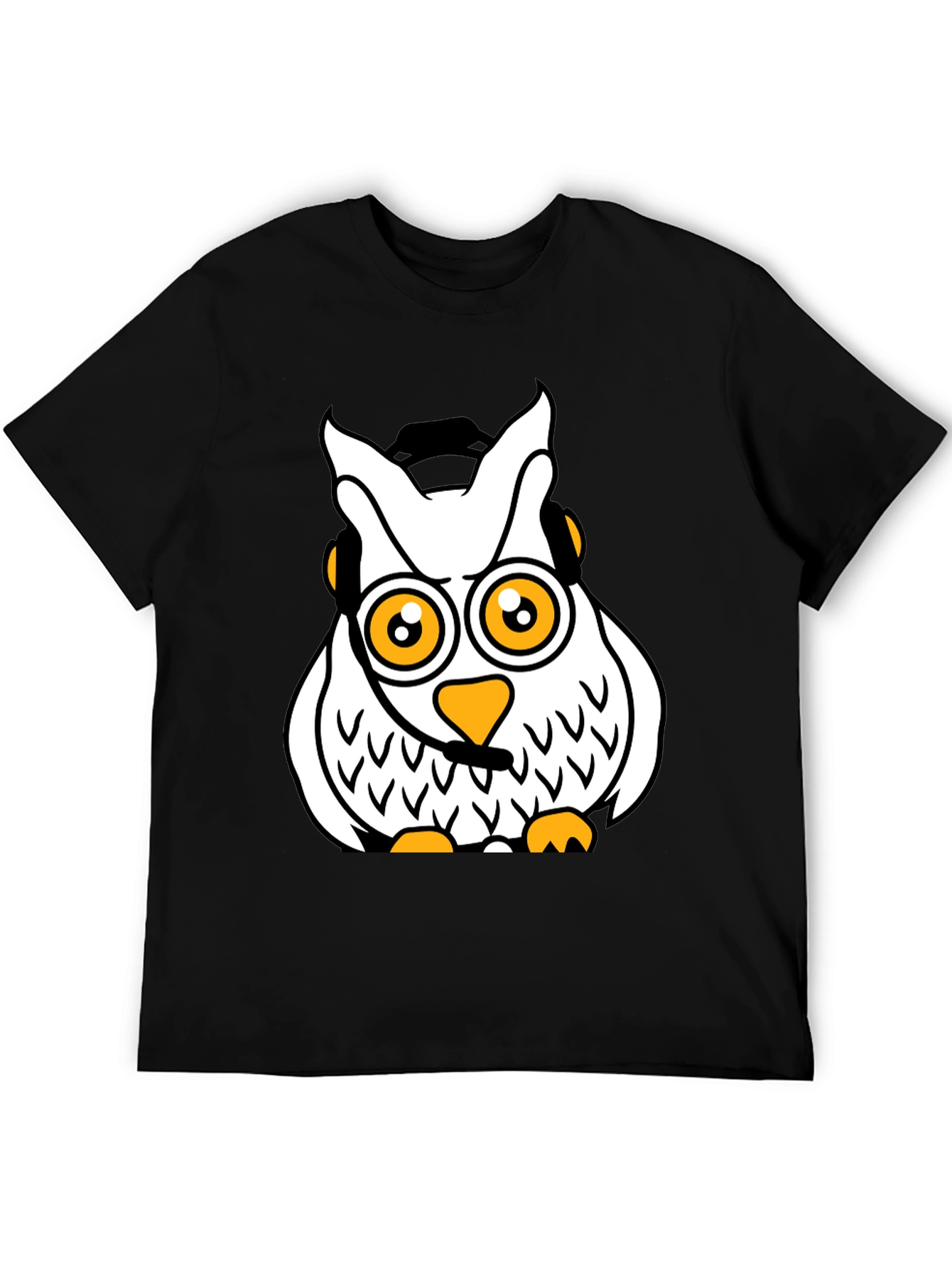 Cool Owl Graphic T-Shirt - Black