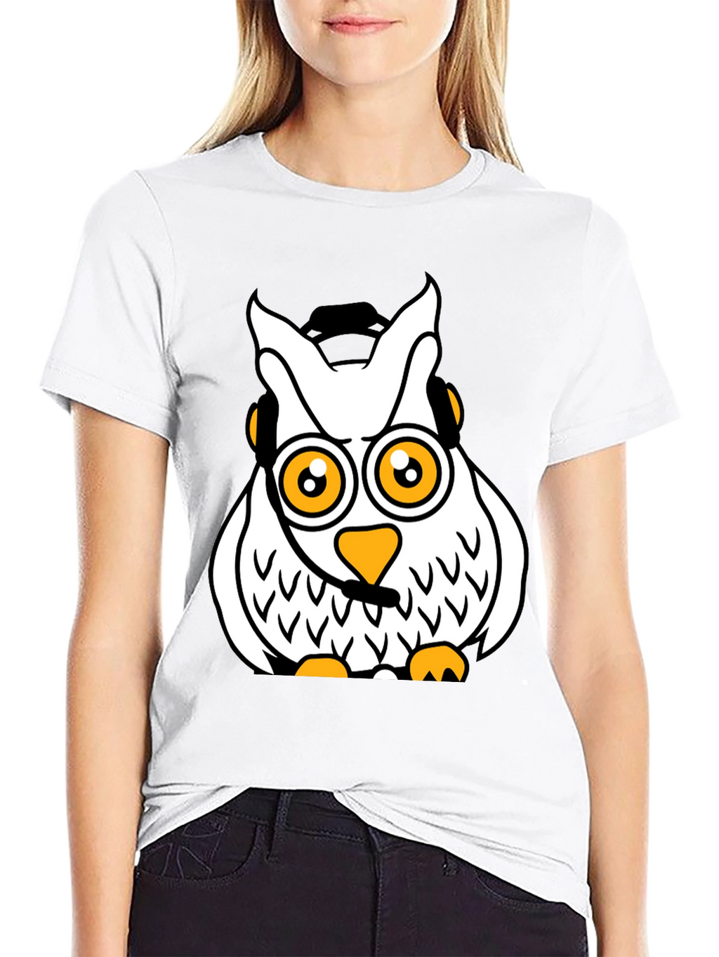 Cool Owl Graphic T-Shirt - Black