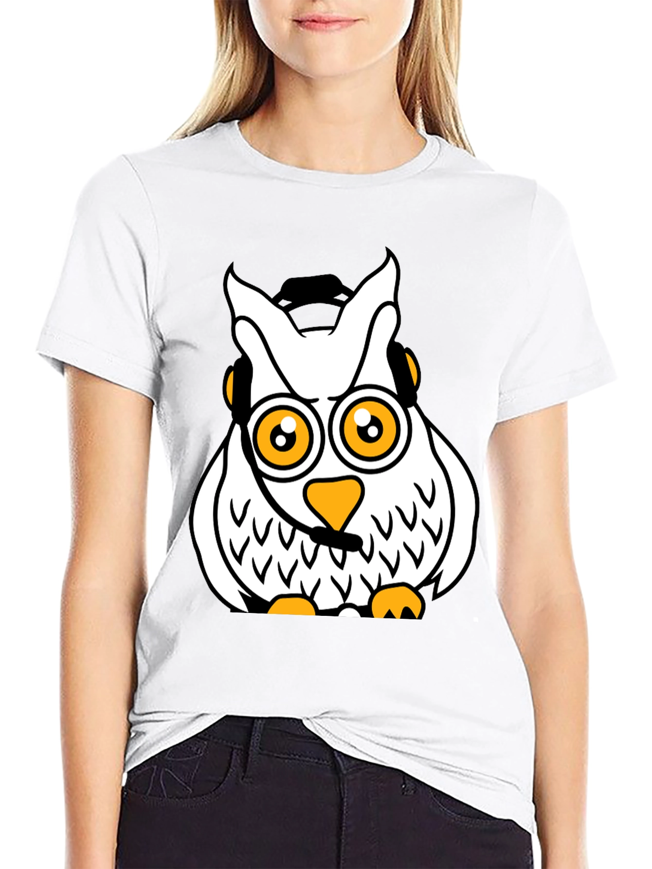 Cool Owl Graphic T-Shirt - Black