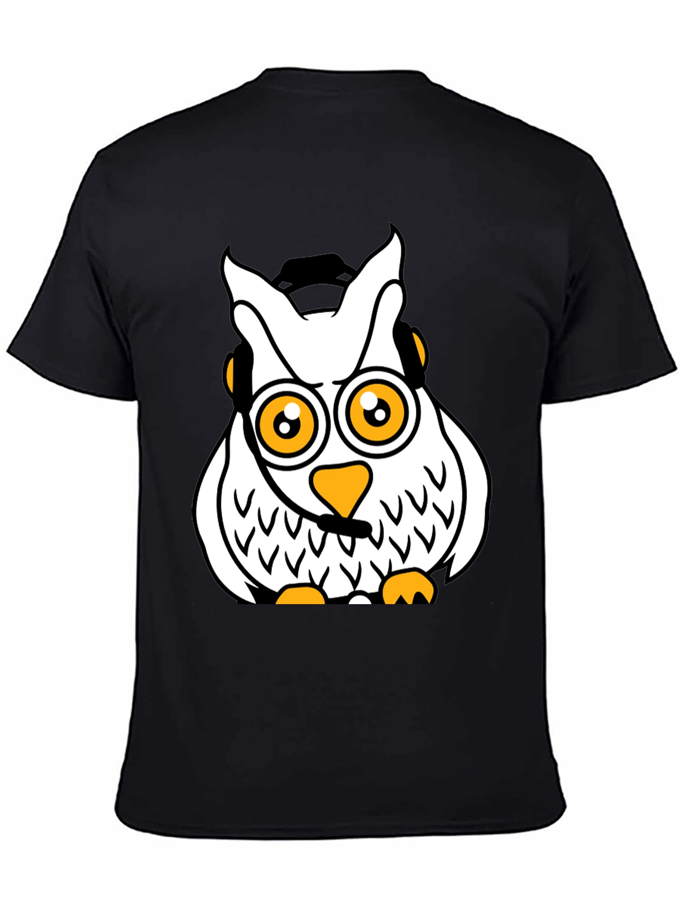 Cool Owl Graphic T-Shirt - Black
