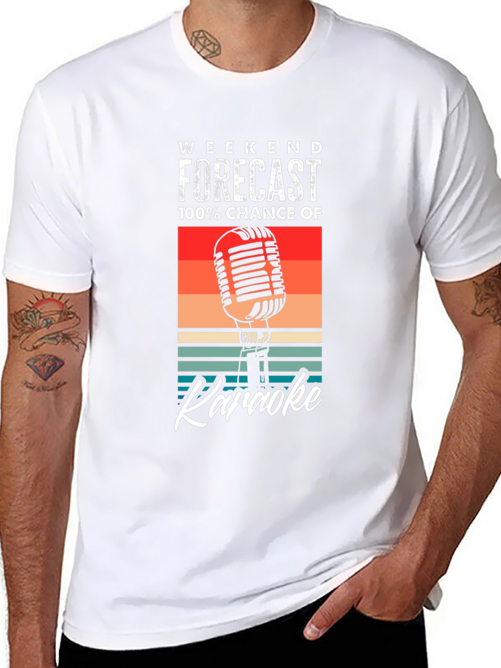Weekend Forecast Karaoke T-Shirt - Retro Style