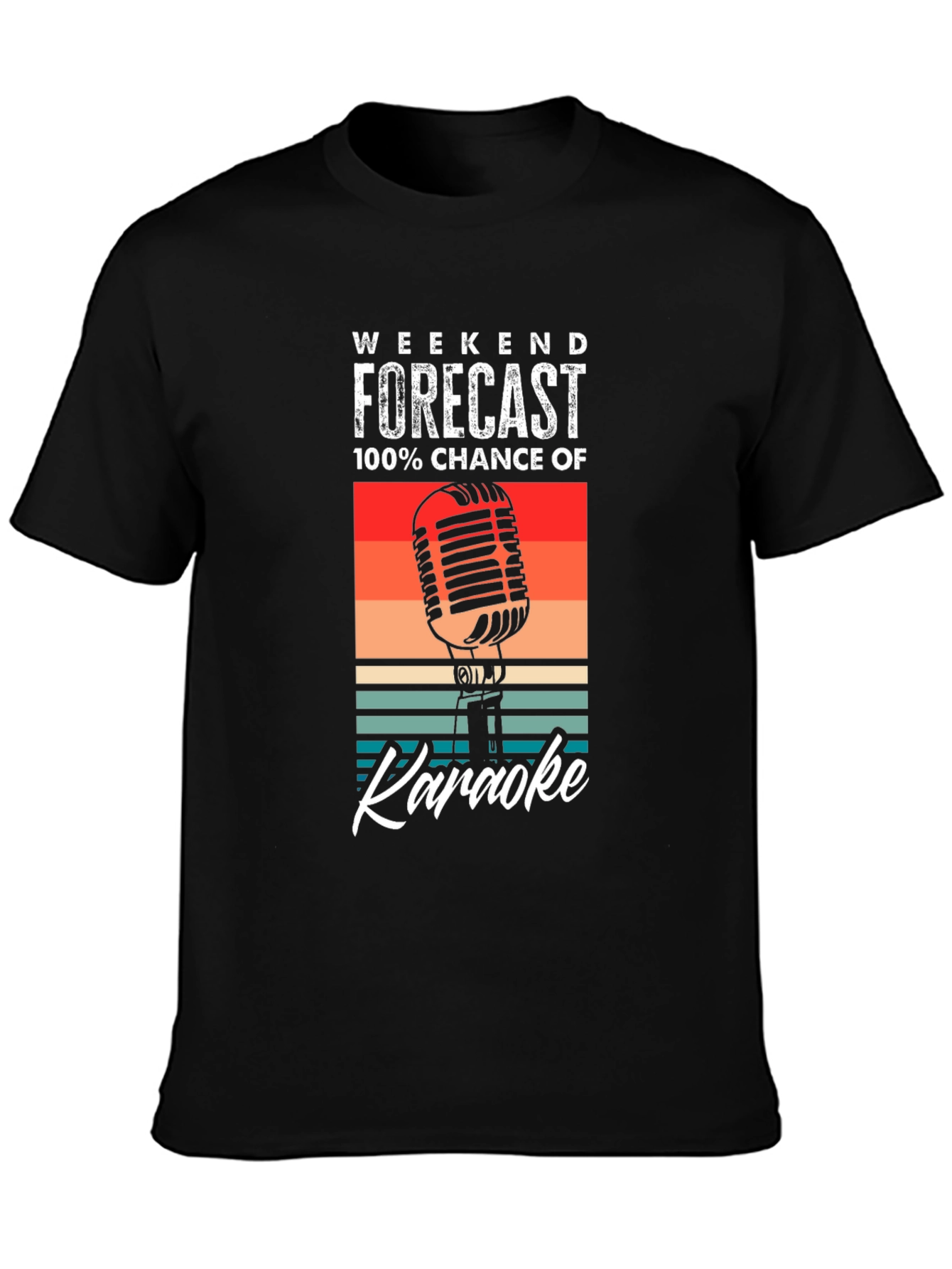 Weekend Forecast Karaoke T-Shirt - Retro Style