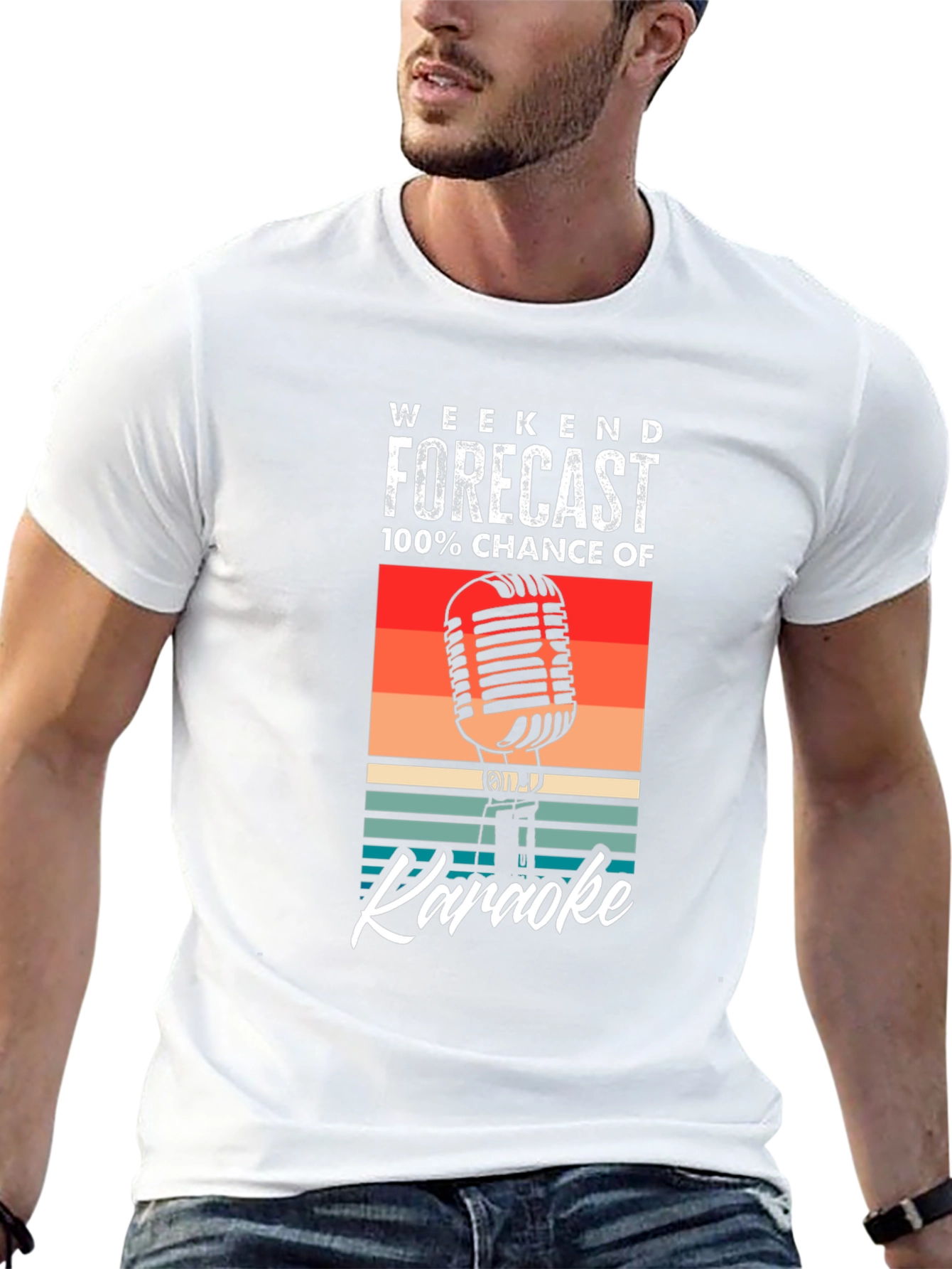 Weekend Forecast Karaoke T-Shirt - Retro Style