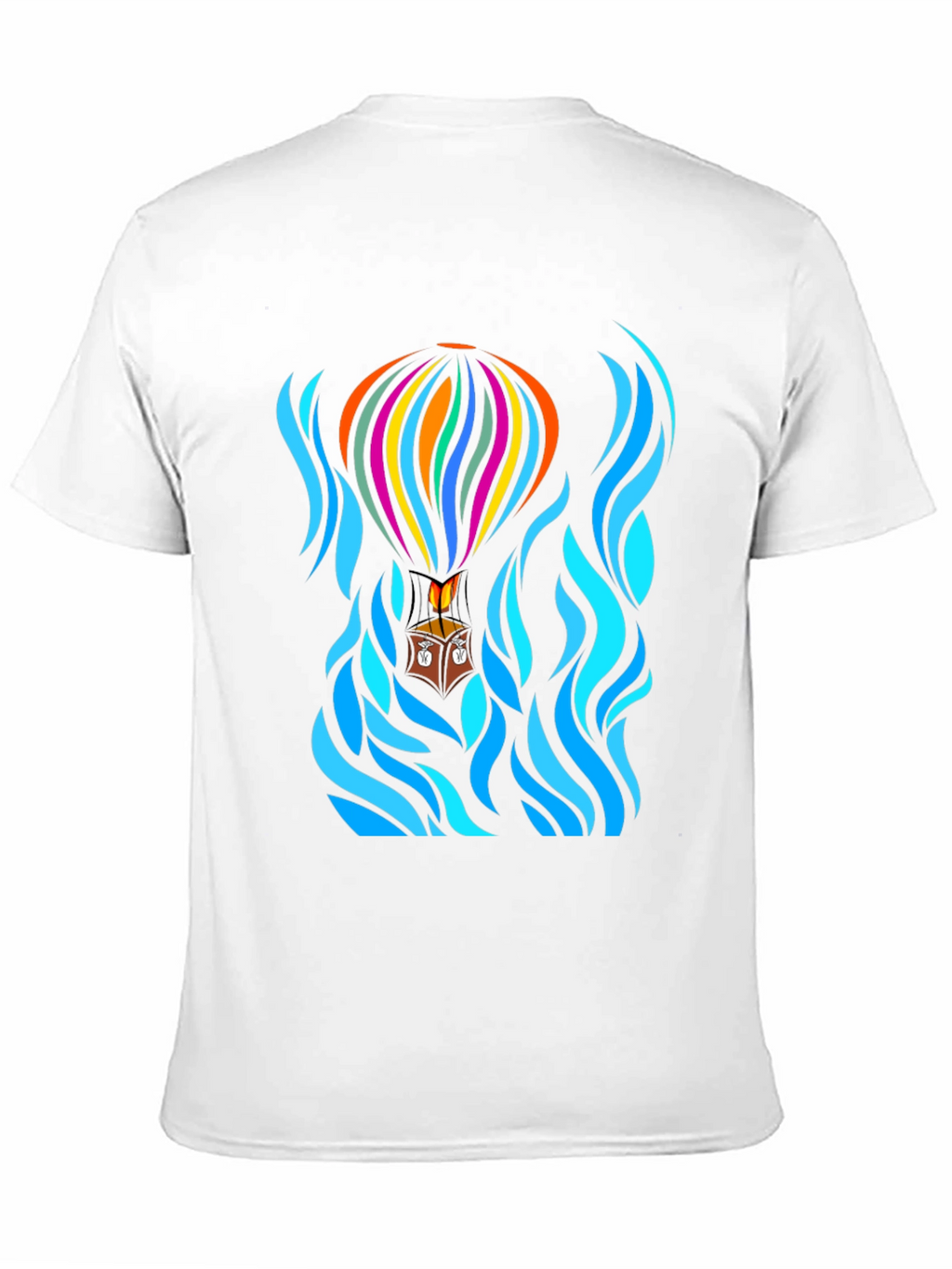 Hot Air Balloon Black T-Shirt Graphic Tee
