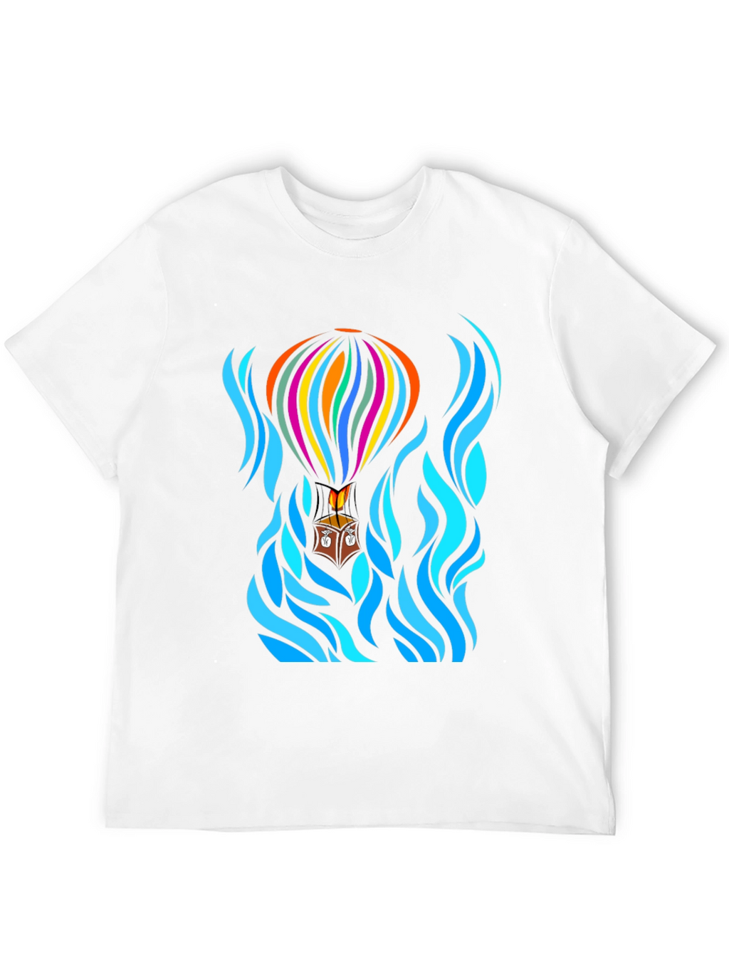 Hot Air Balloon Black T-Shirt Graphic Tee