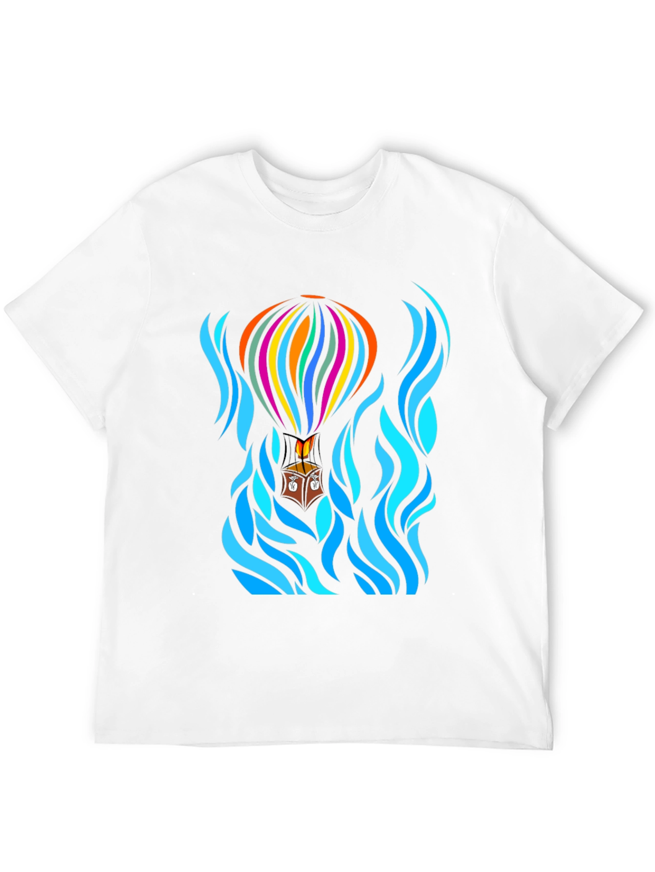 Hot Air Balloon Black T-Shirt Graphic Tee