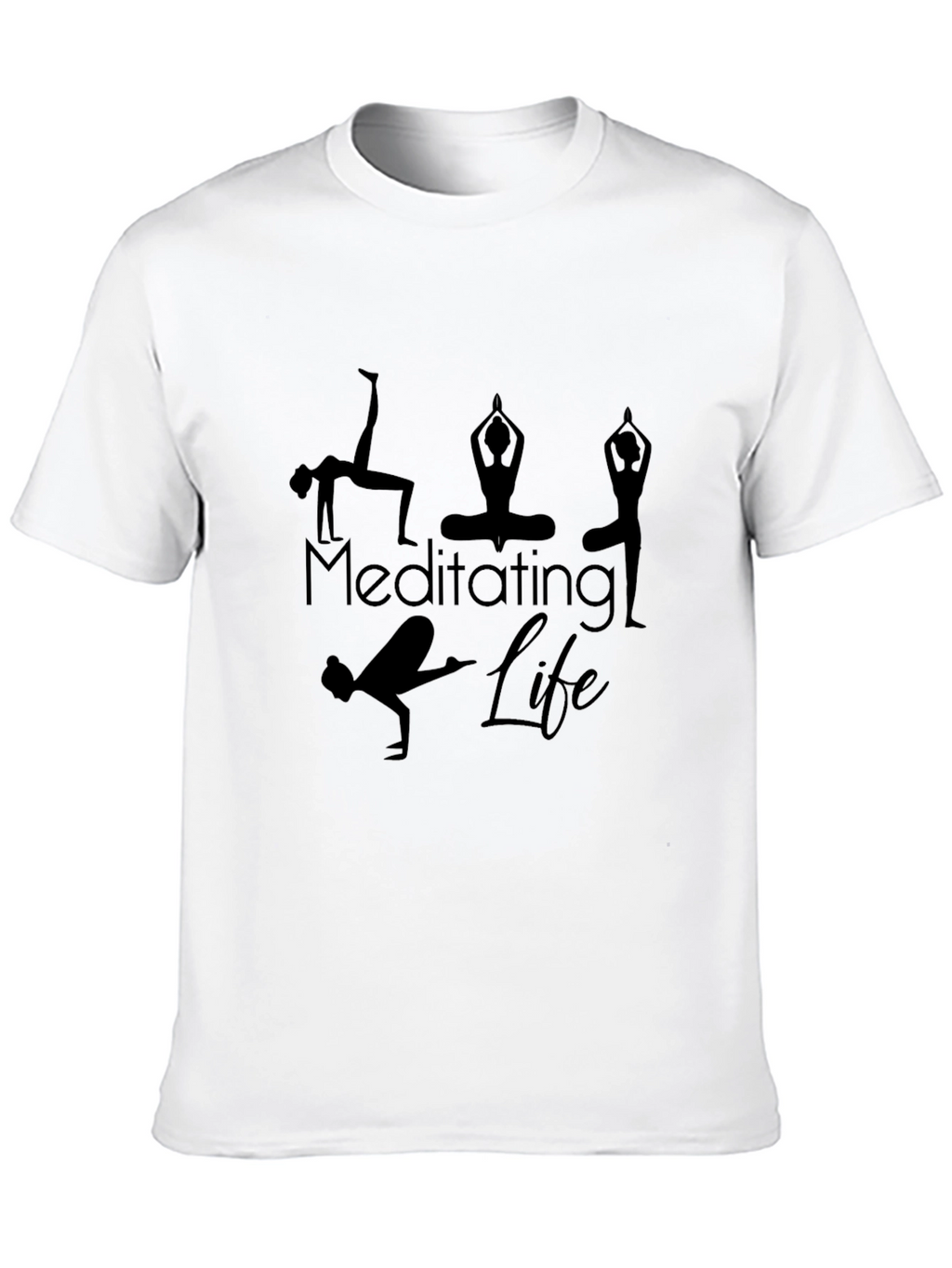 Meditating Life Black T-Shirt