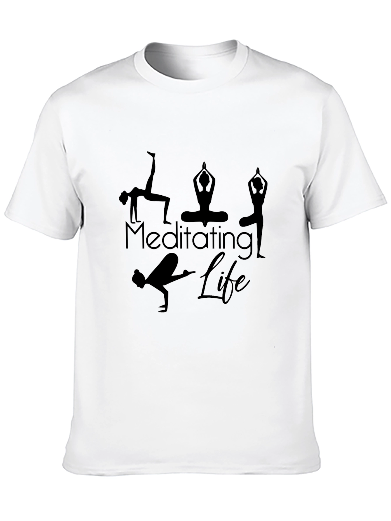 Meditating Life Black T-Shirt