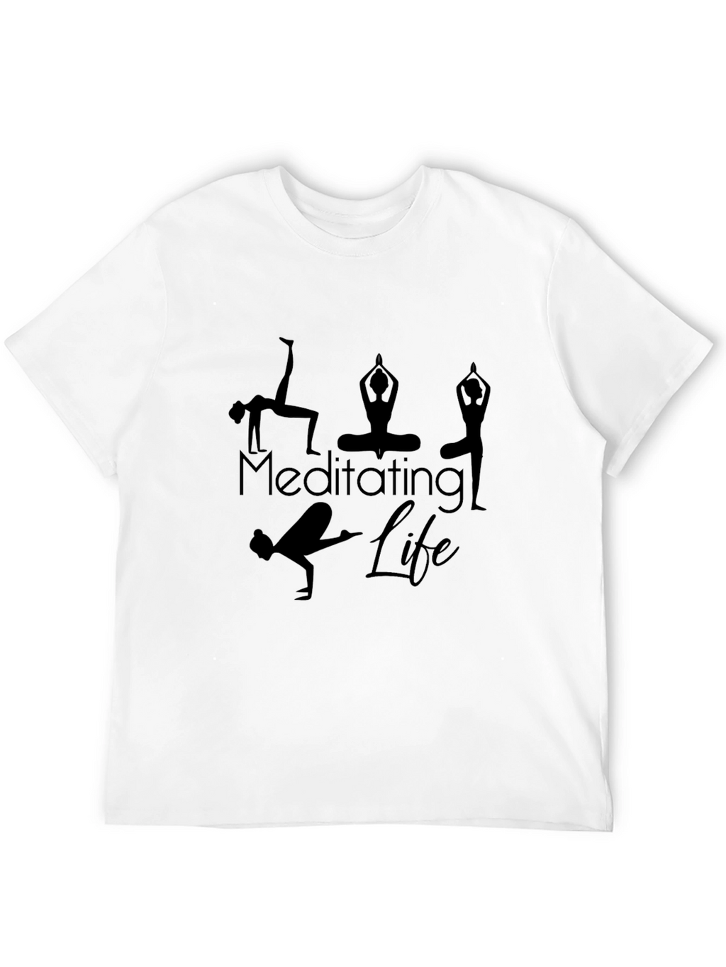 Meditating Life Black T-Shirt