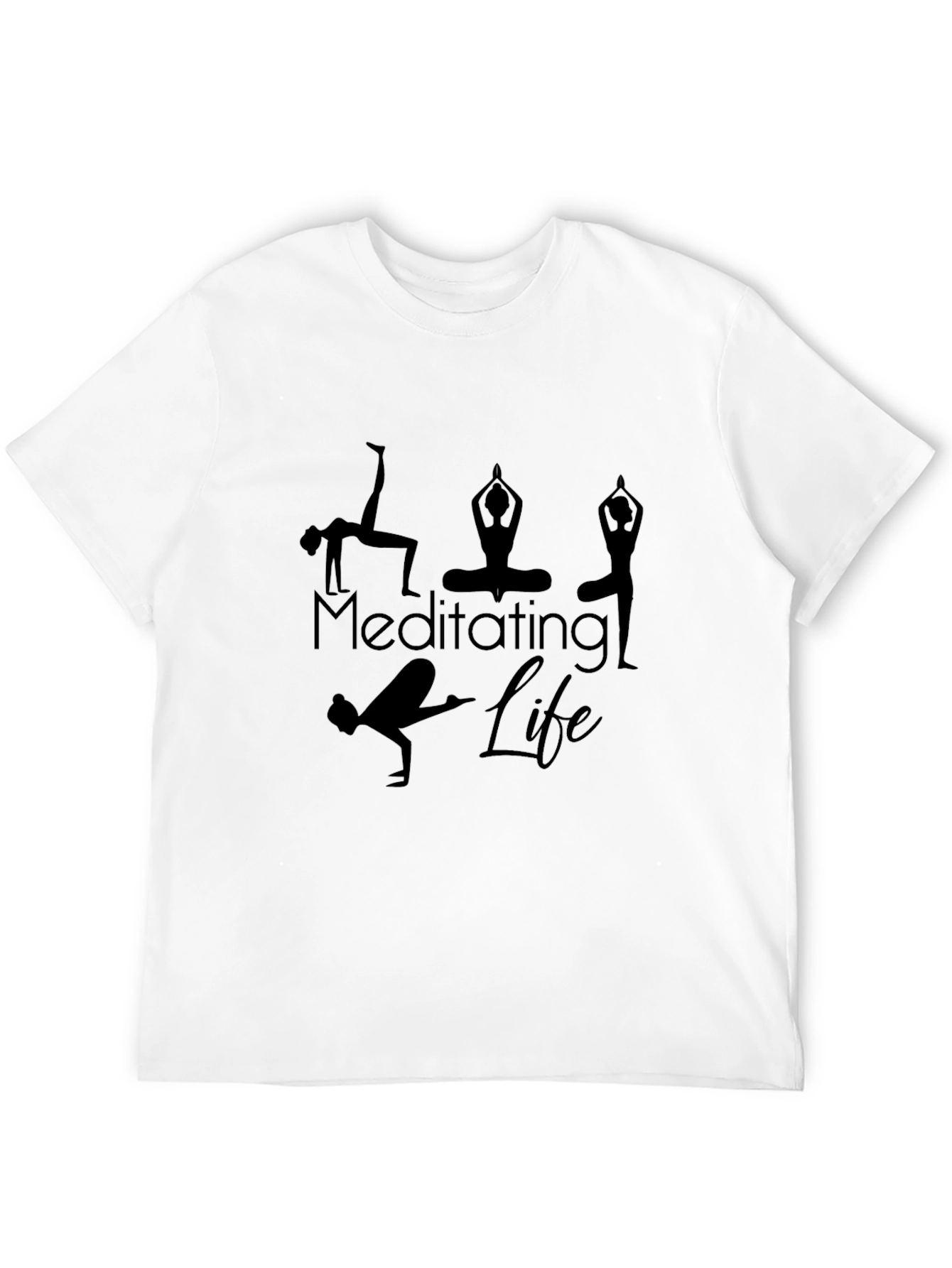 Meditating Life Black T-Shirt