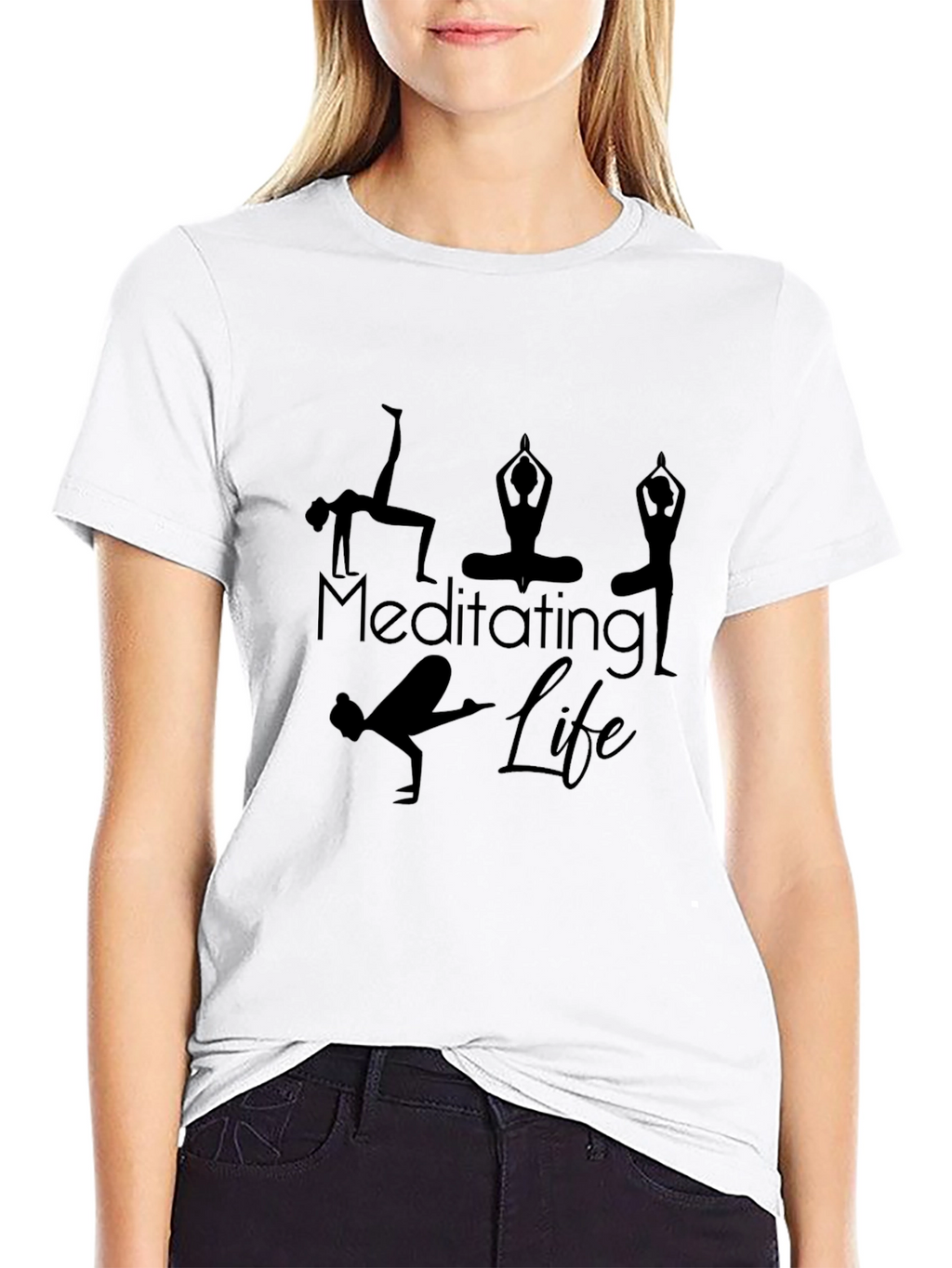 Meditating Life Black T-Shirt