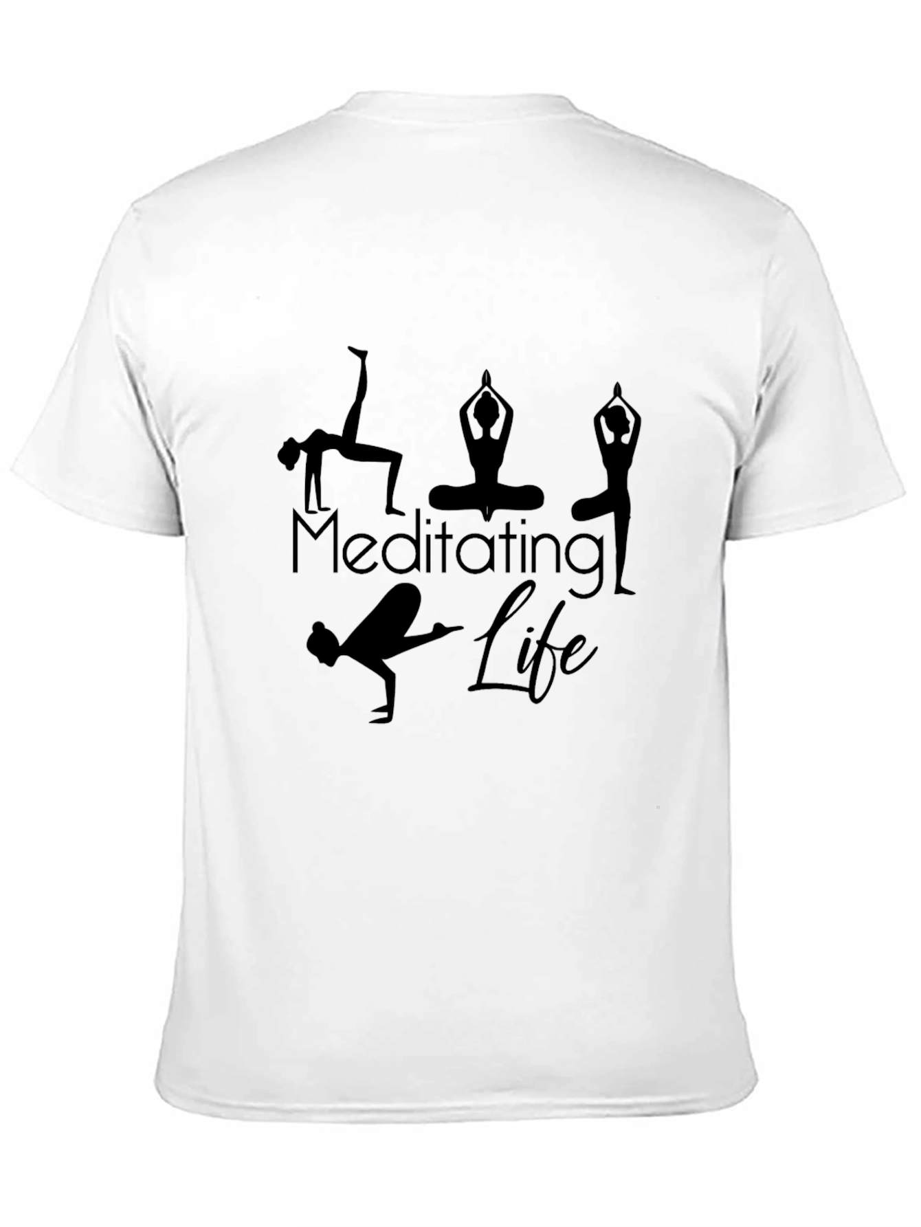 Meditating Life Black T-Shirt