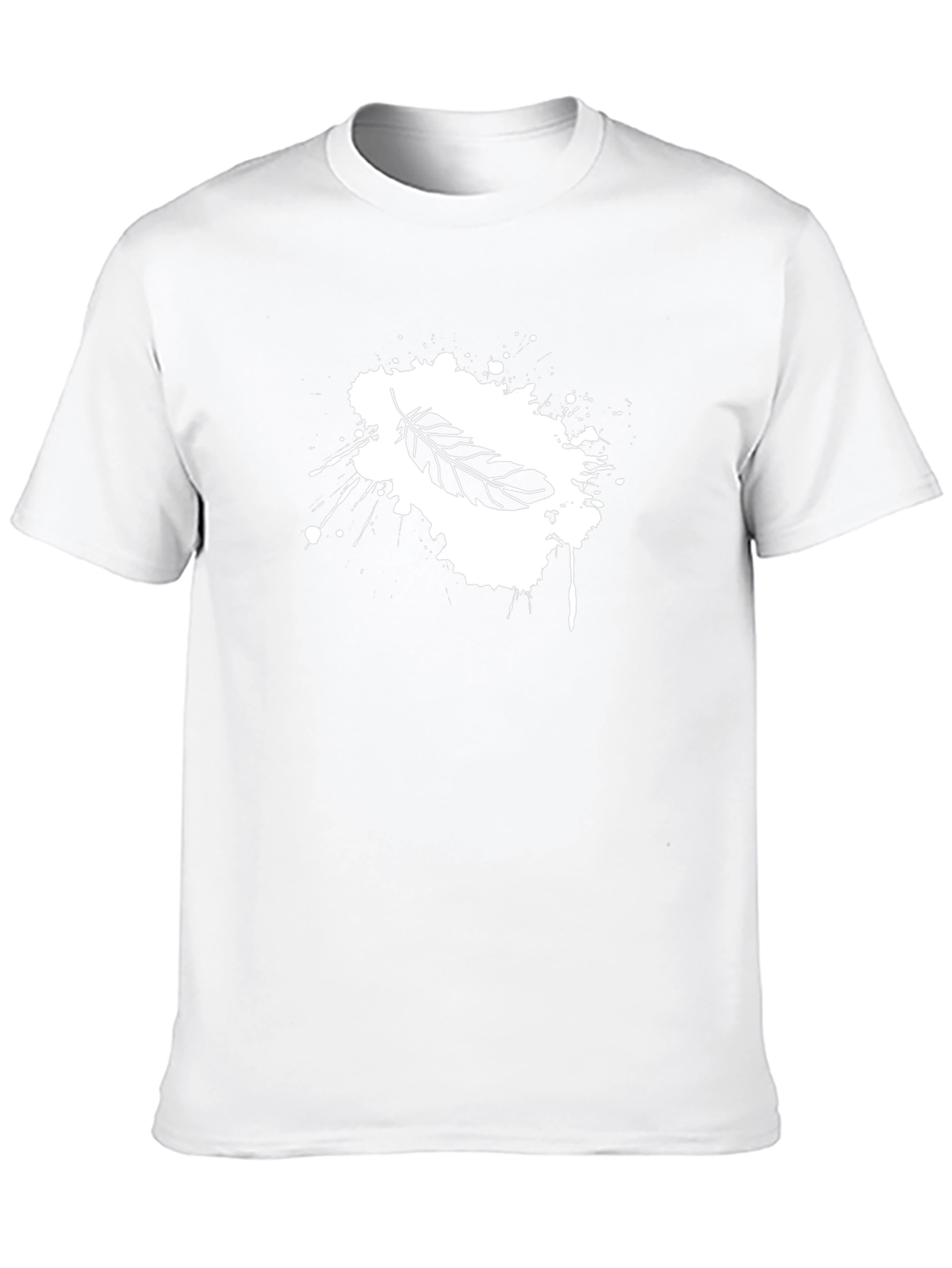 Feather Splash Graphic Tee - Soft Cotton Blend