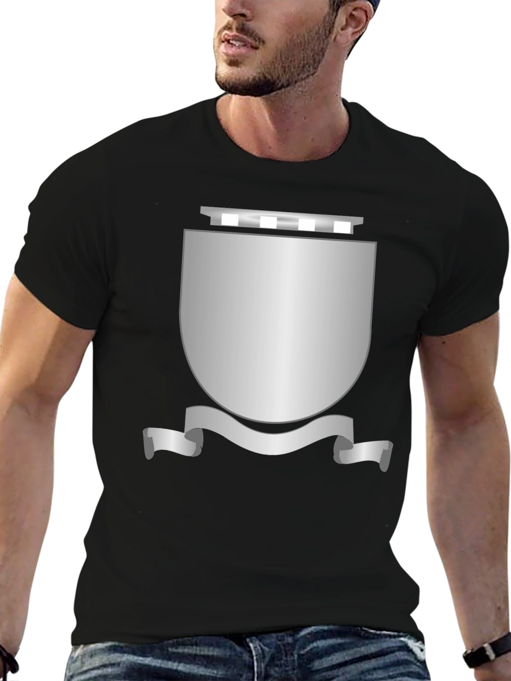 Shield Graphic Black T-Shirt - Classic Design
