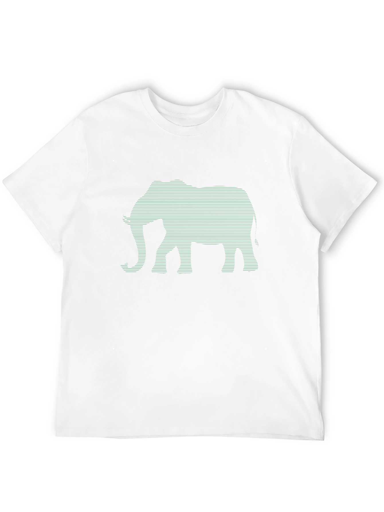 Elephant Graphic Tee - Stylish Striped Design
