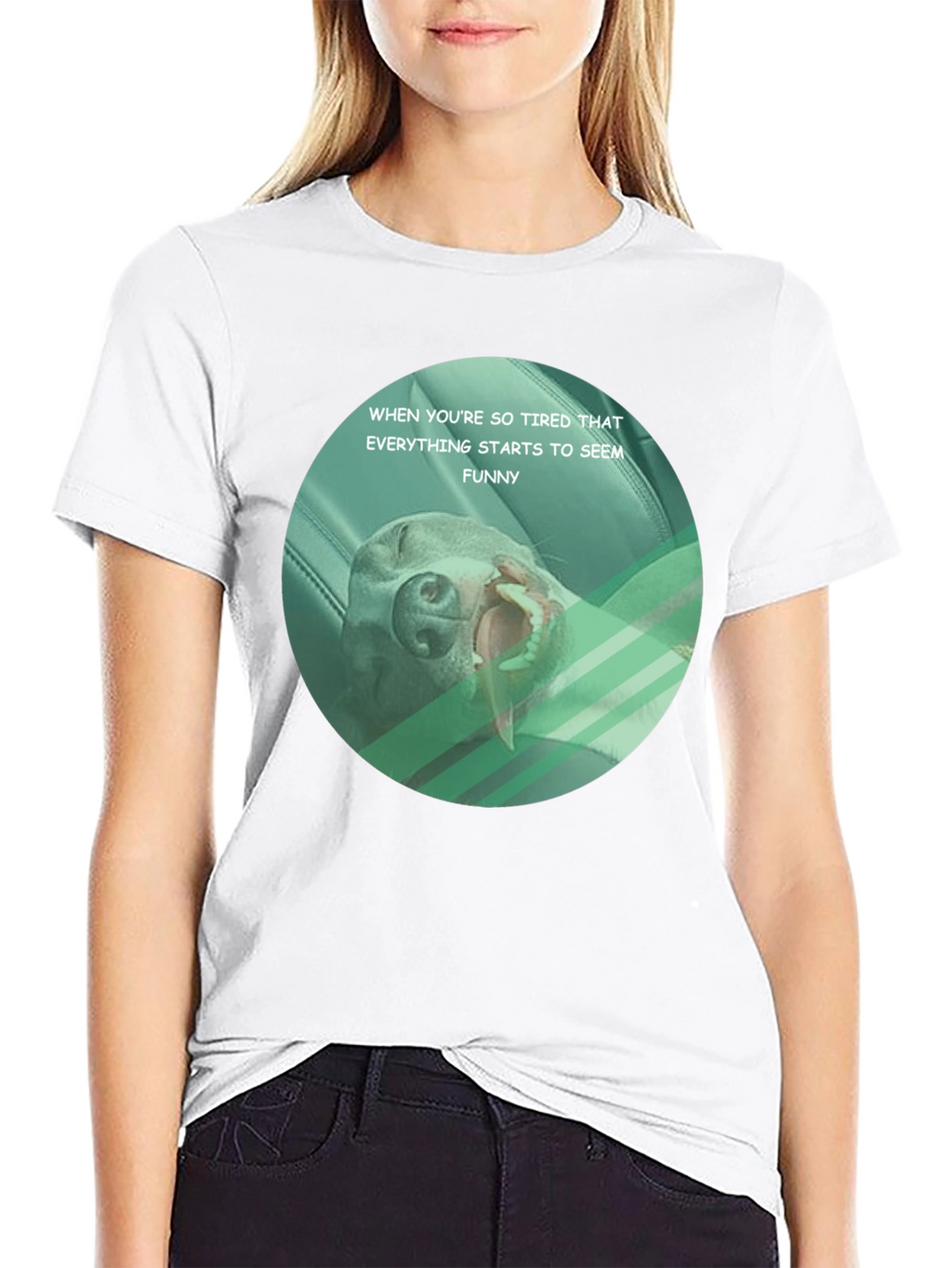 Funny Tired Dog Graphic T-Shirt