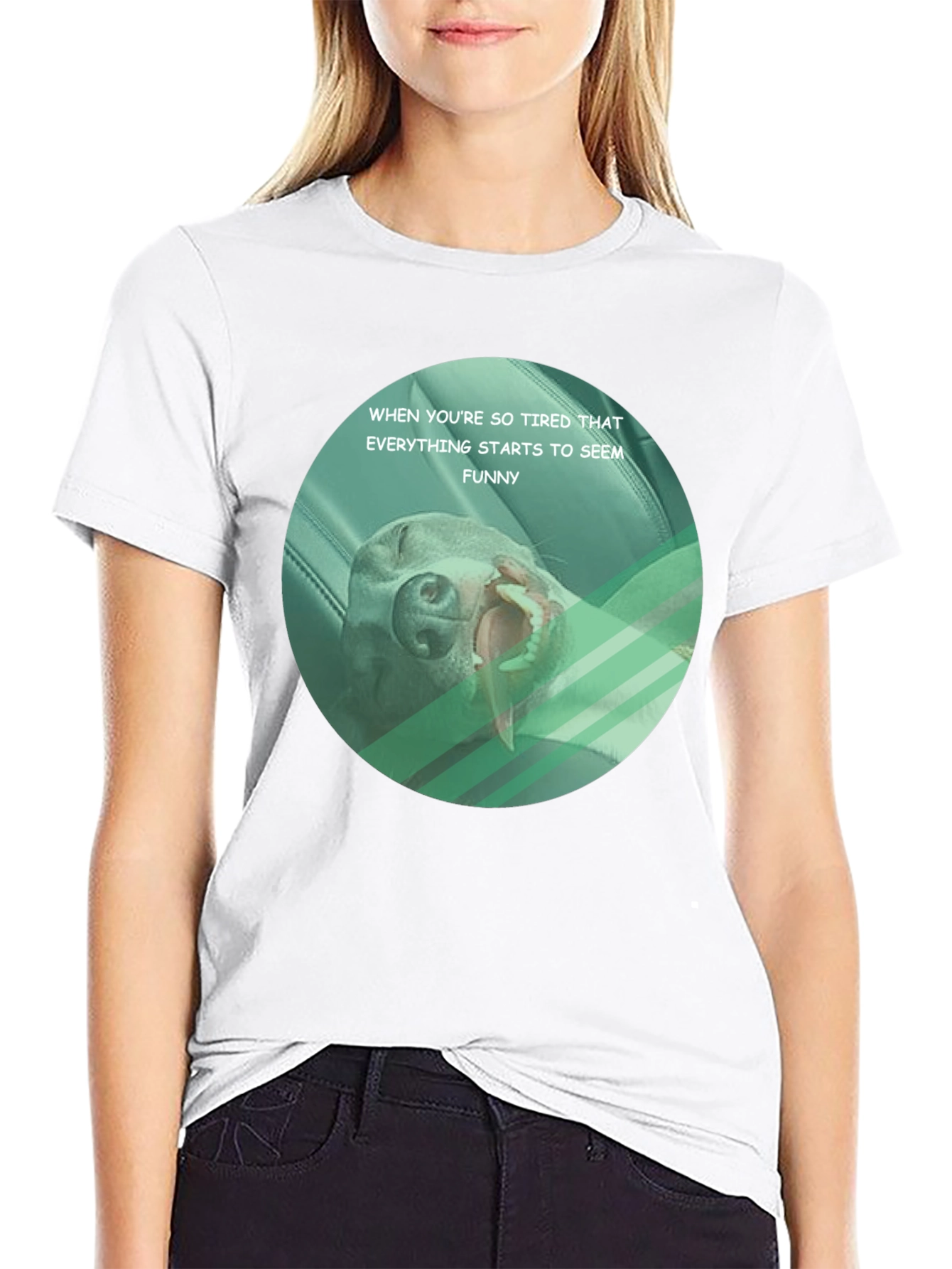 Funny Tired Dog Graphic T-Shirt