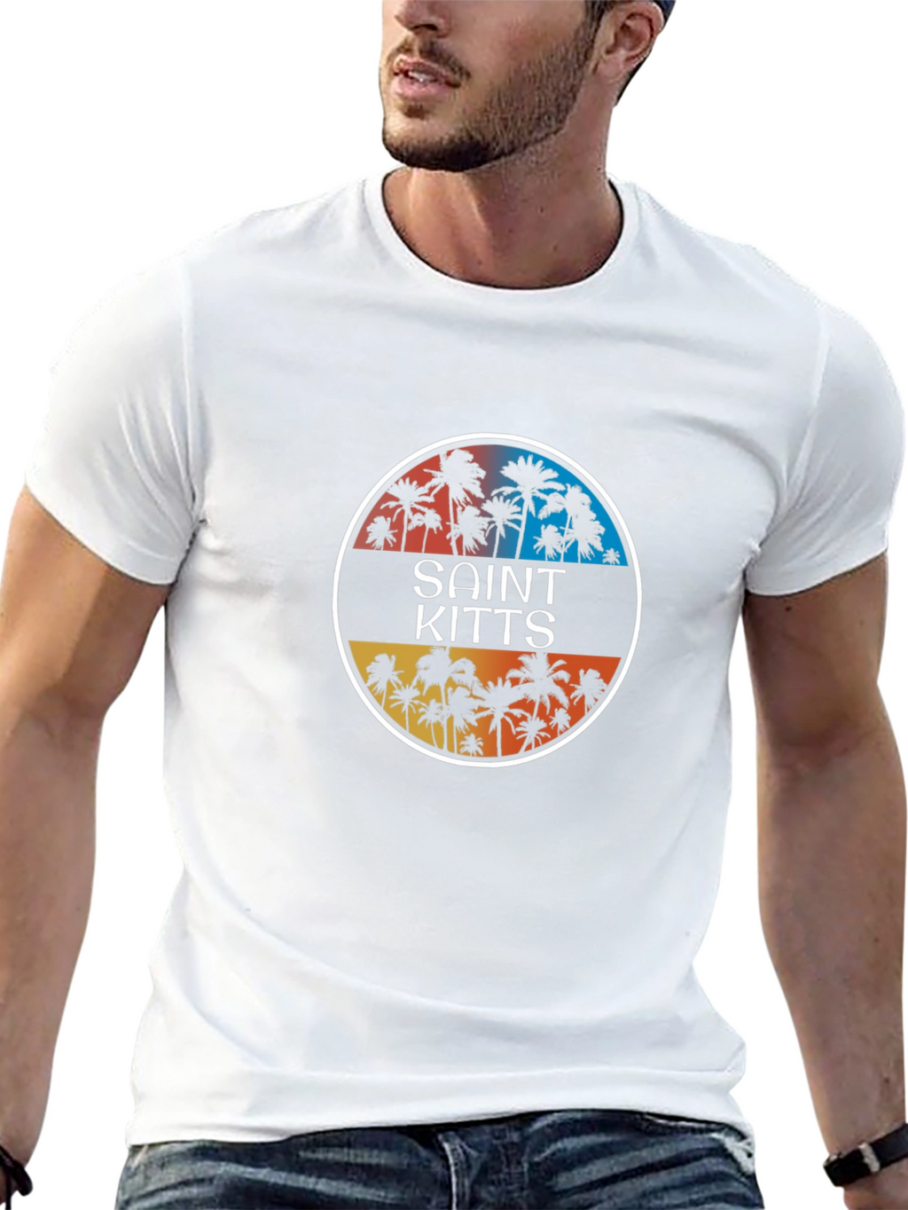 Saint Kitts Palm Tree T-Shirt - Island Vibes